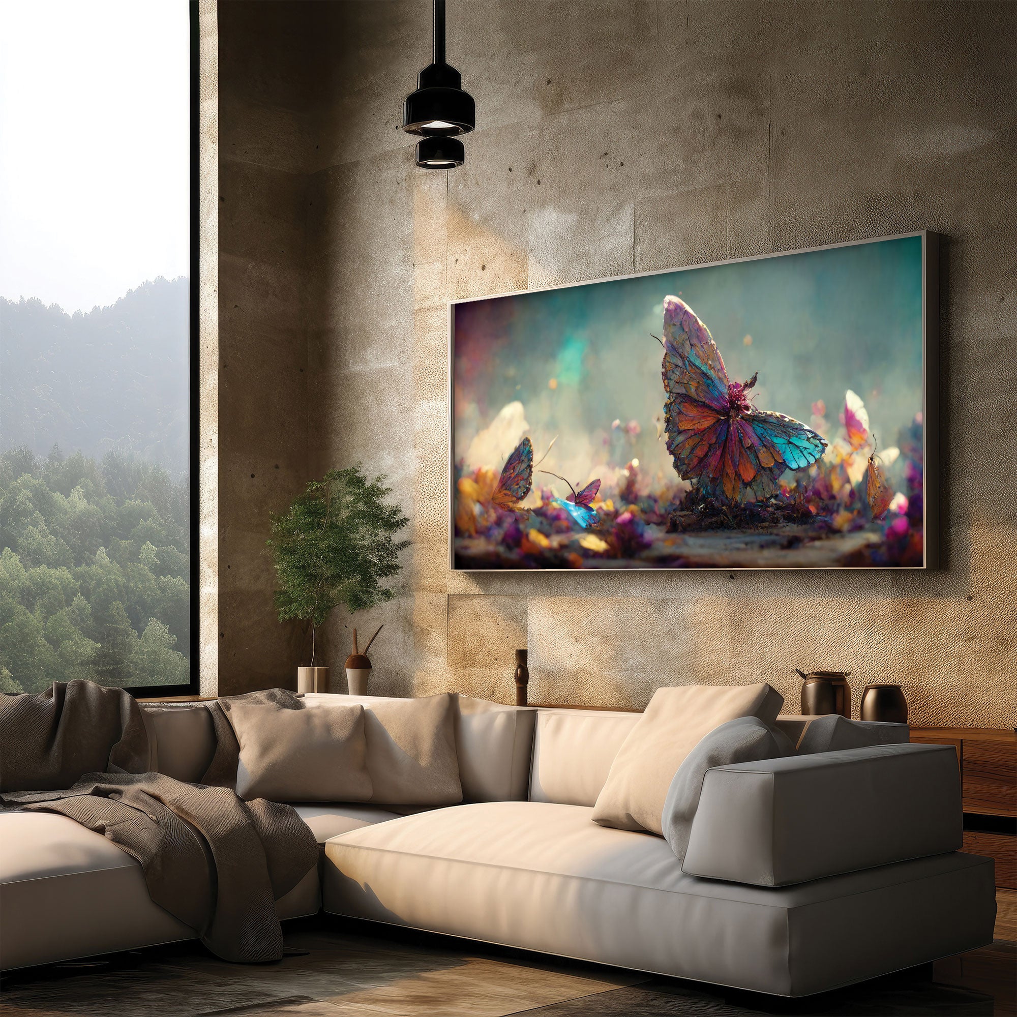 ButterflyAbstract Canvas painting with frame Big Size Wall Art for living room,Bedroom,Drawing room,Hotels