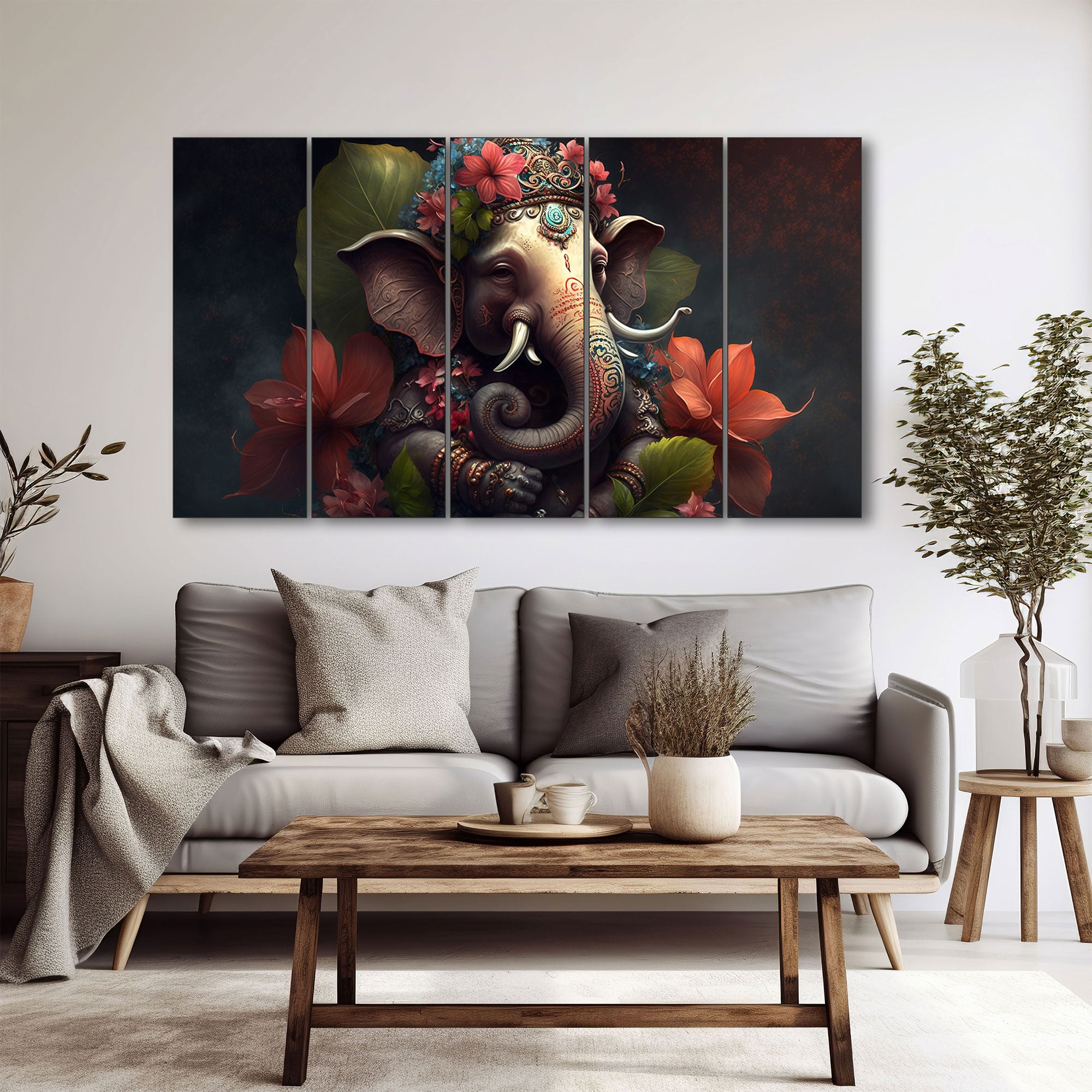 Lord Ganesha Painting with frame Big Size Wall Art for living room,Bedroom,Drawing room,Hotels