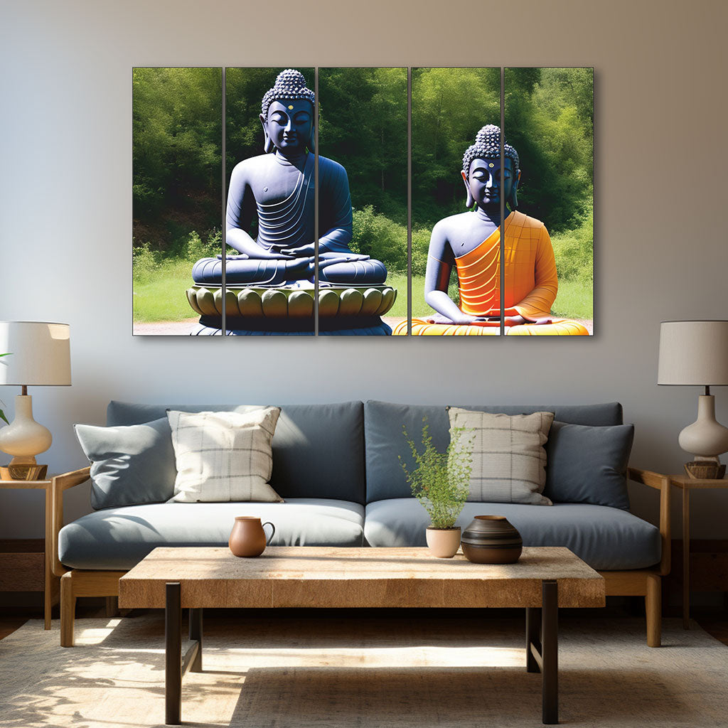 Lord Budha Painting with frame Big Size Wall Art for living room,Bedroom,Drawing room,Hotels