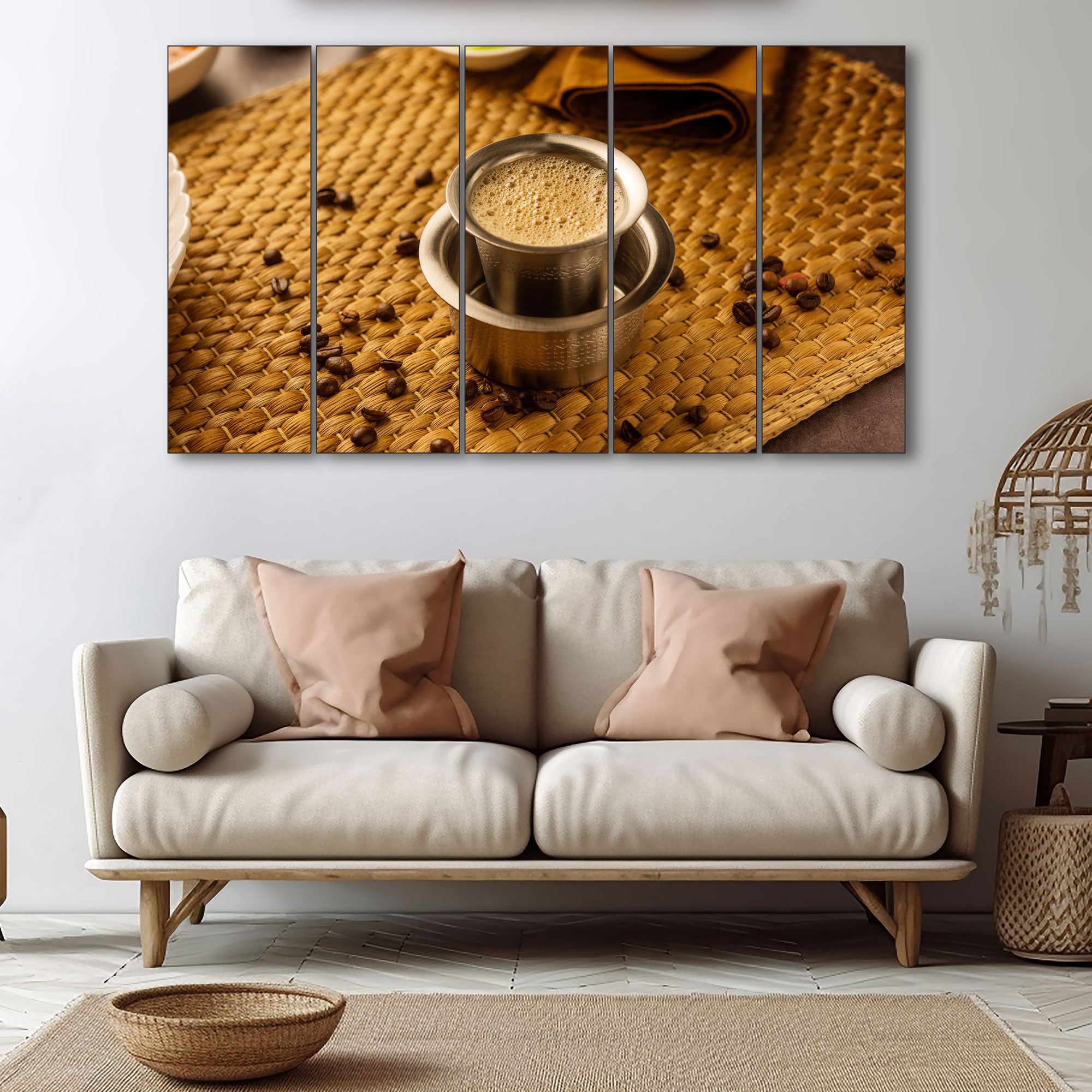 Coffee Painting with frame Big Size Wall Art for living room,Bedroom,Drawing room,Hotels