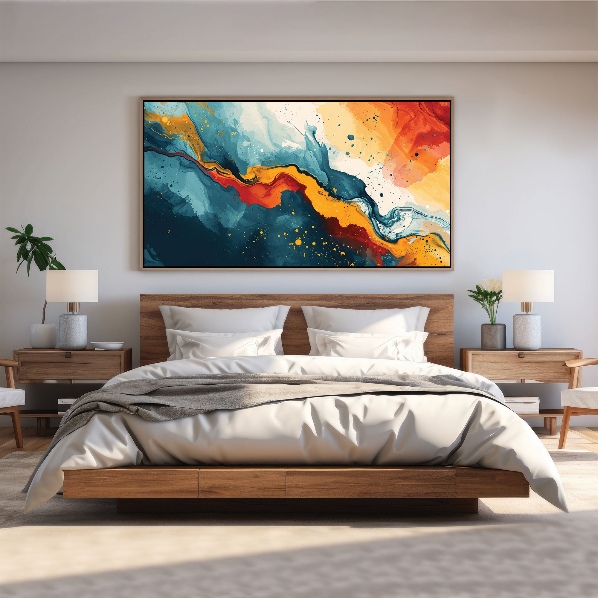 Abstract Canvas painting with frame Big Size Wall Art for living room,Bedroom,Drawing room,Hotels