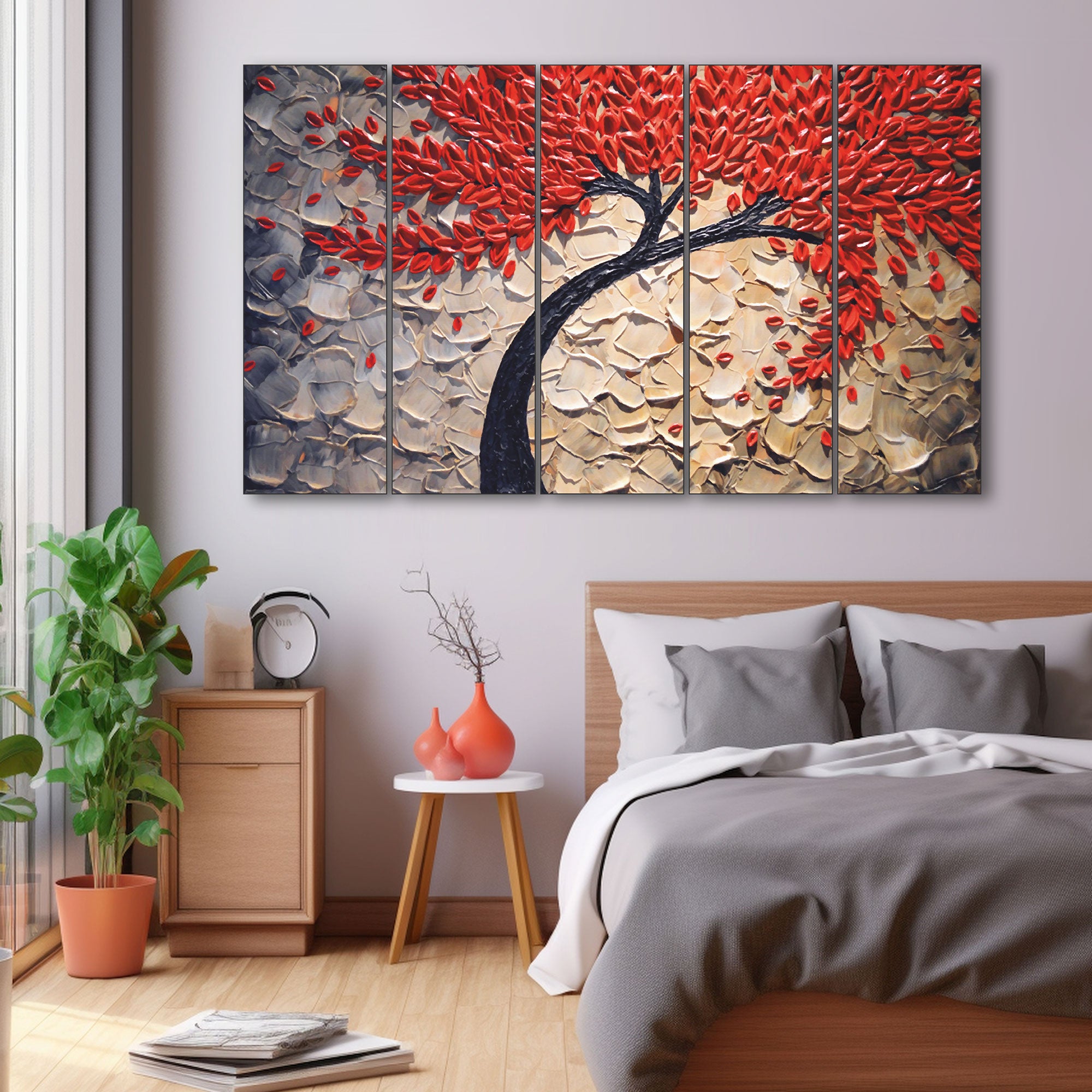 Trees Painting with frame Big Size Wall Art for living room,Bedroom,Drawing room,Hotels
