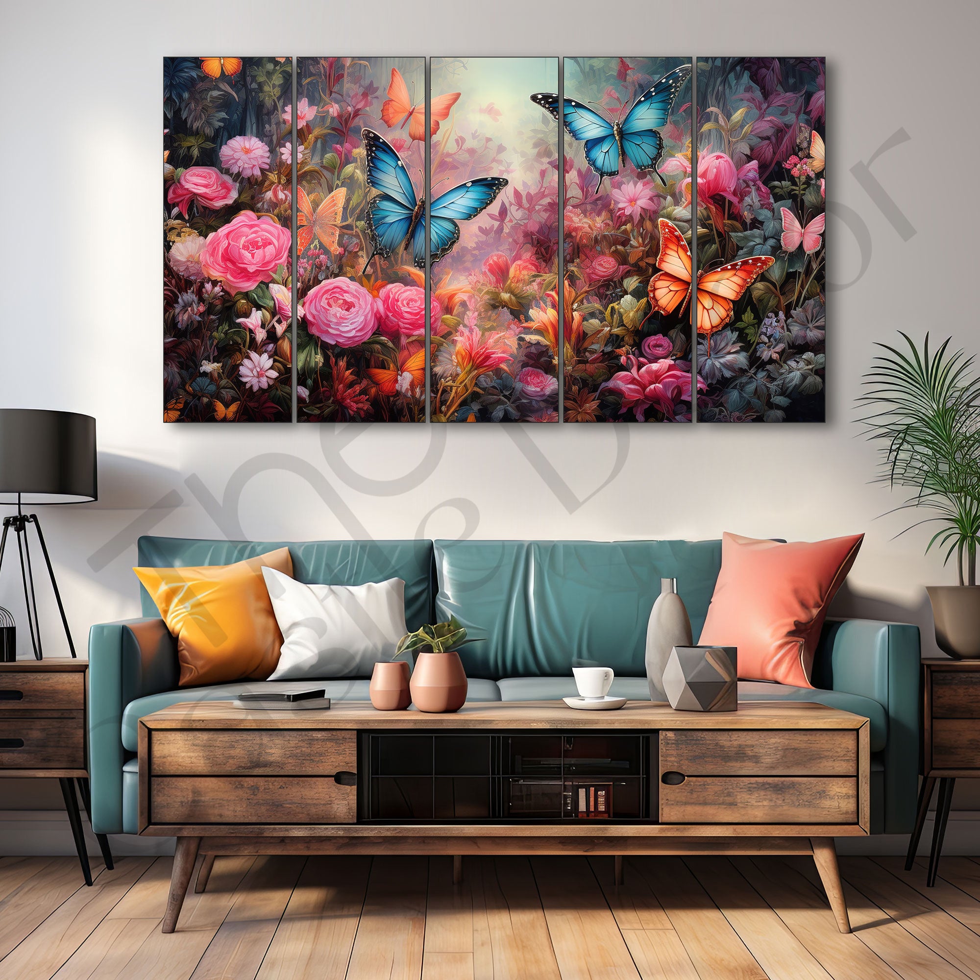 Butterflies Painting with frame Big Size Wall Art for living room,Bedroom,Drawing room,Hotels