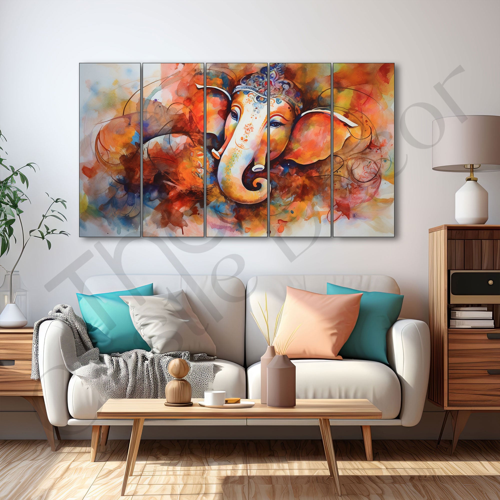 Lord Ganesha Painting with frame Big Size Wall Art for living room,Bedroom,Drawing room,Hotels