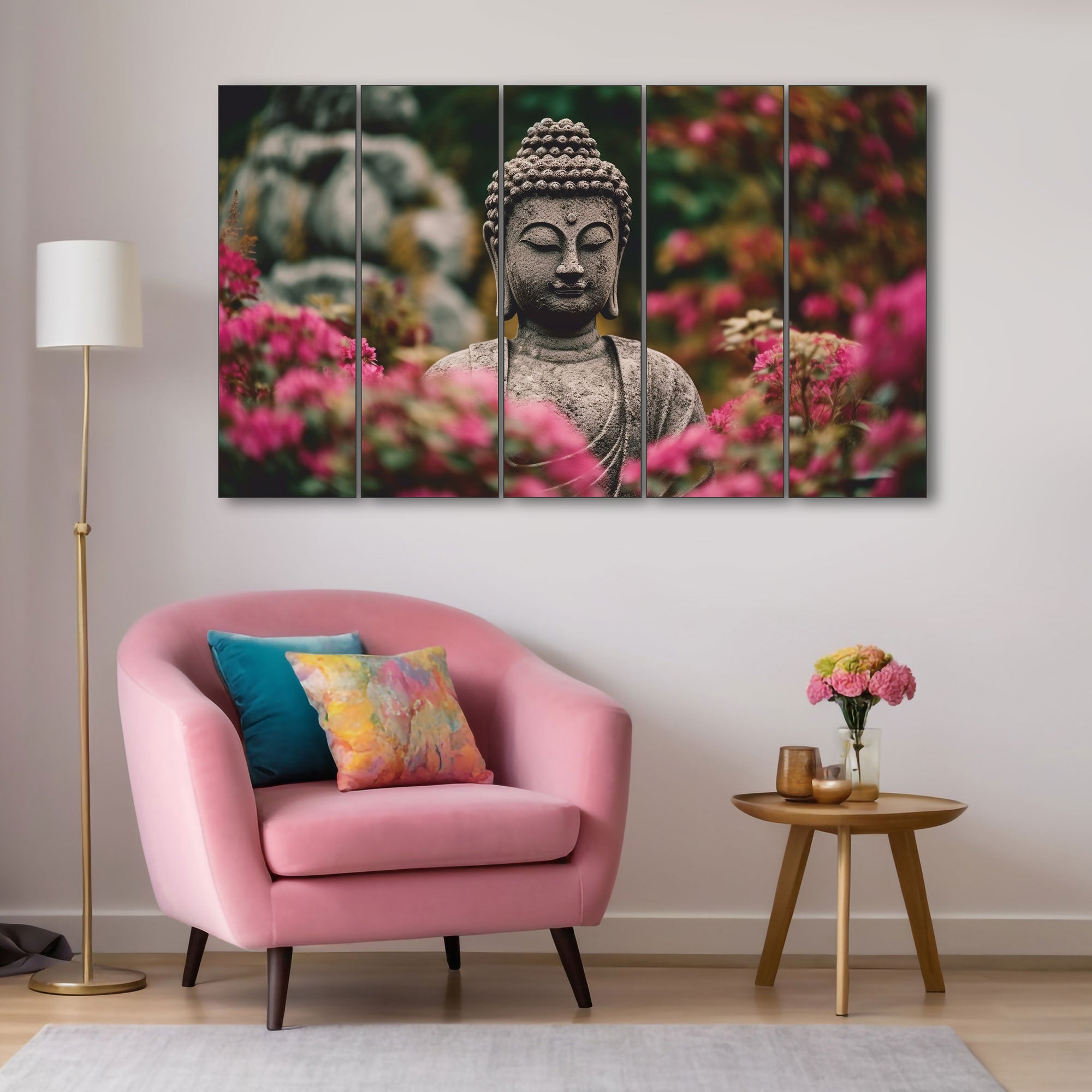 Lord Budha Painting with frame Big Size Wall Art for living room,Bedroom,Drawing room,Hotels