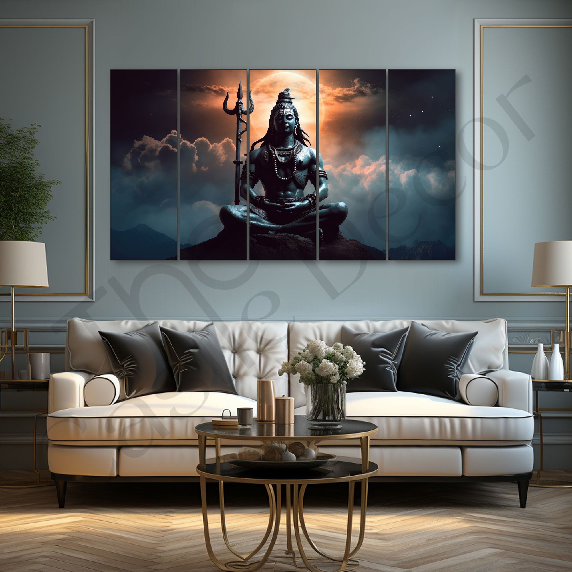 Lord Shiva Painting with frame Big Size Wall Art for living room,Bedroom,Drawing room,Hotels