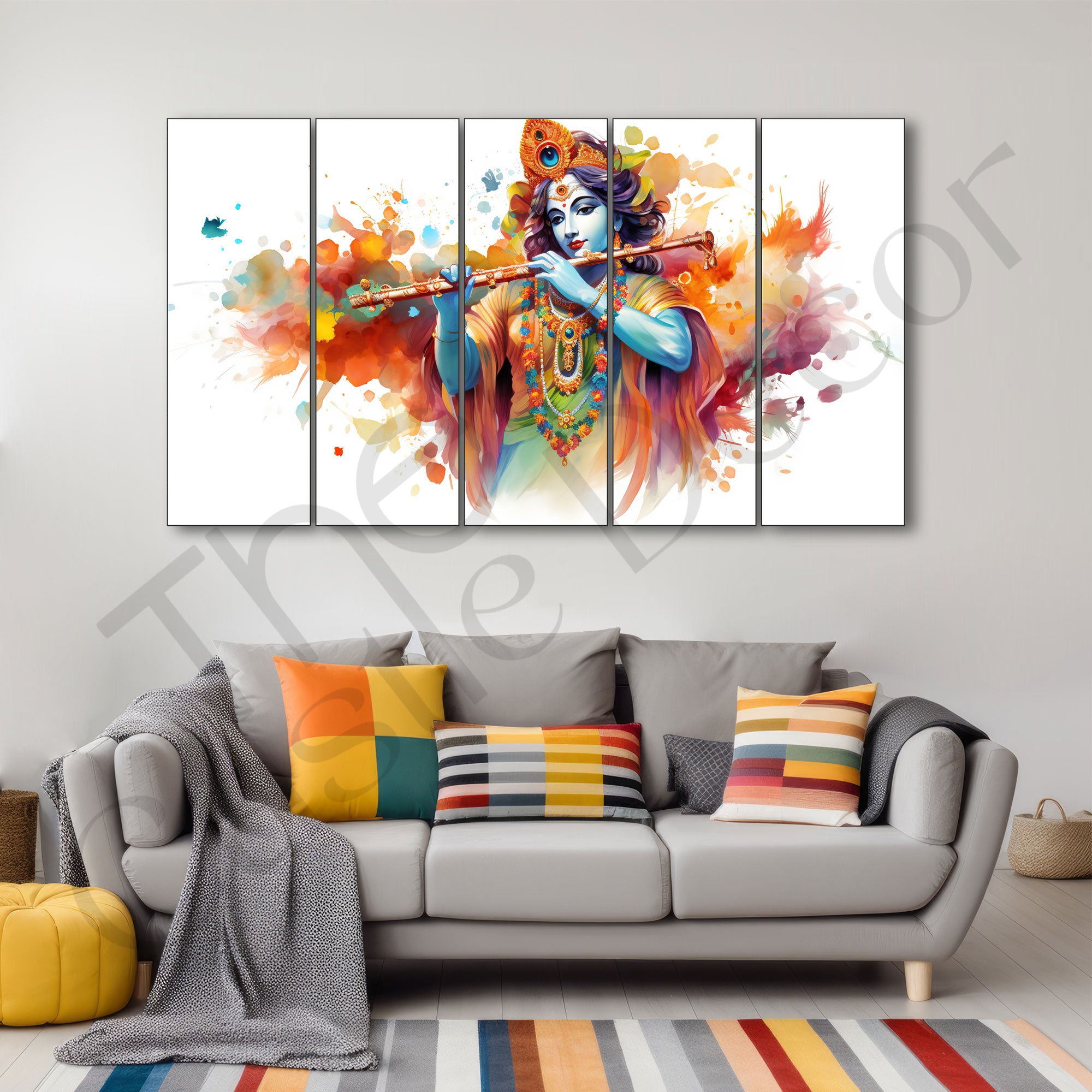 Krishna Ji Painting with frame Big Size Wall Art for living room,Bedroom,Drawing room,Hotels