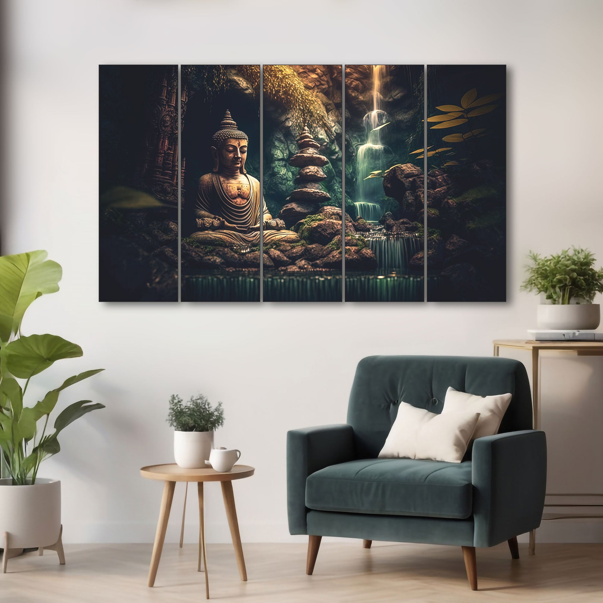 Lord Budha Painting with frame Big Size Wall Art for living room,Bedroom,Drawing room,Hotels