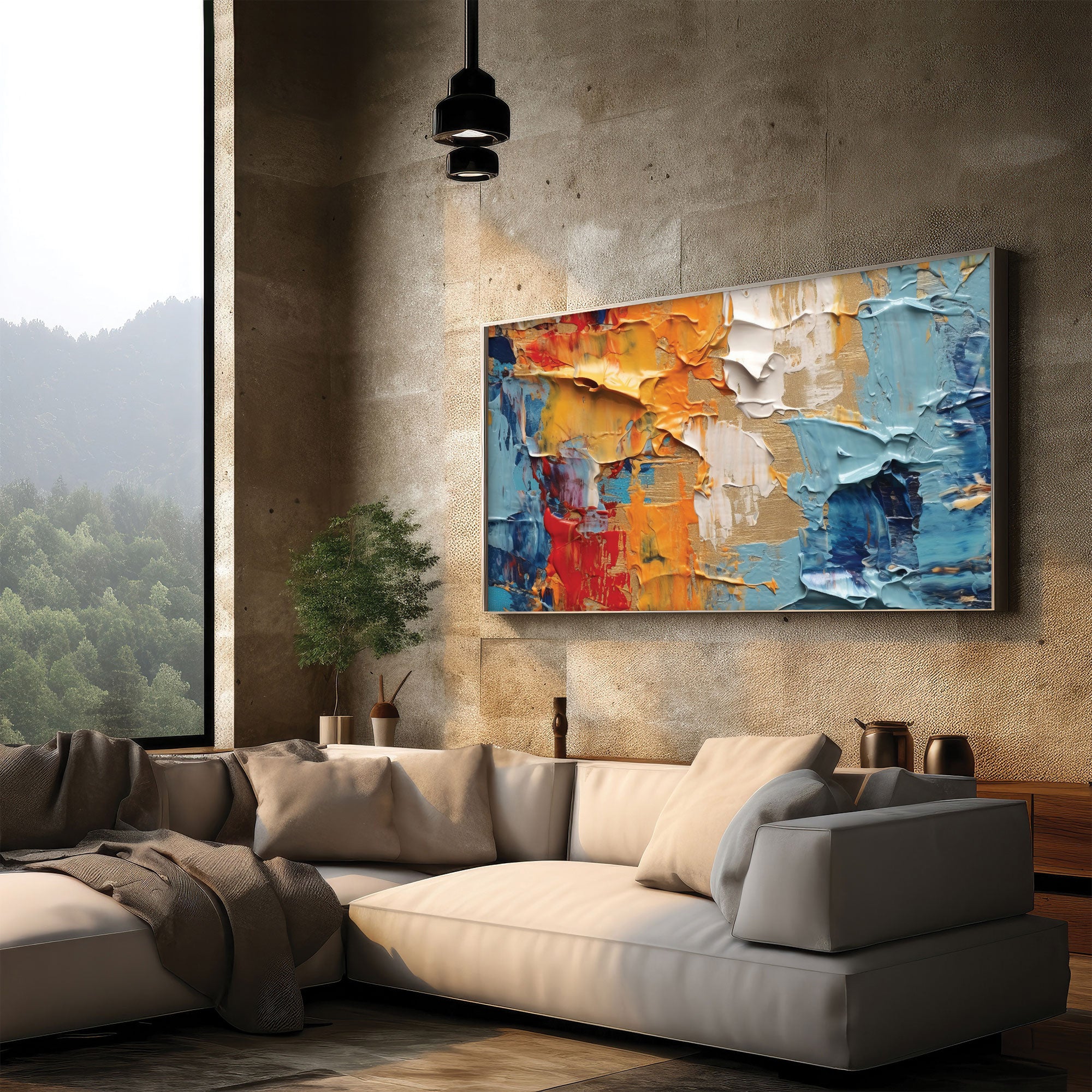 ModernAbstract Canvas painting with frame Big Size Wall Art for living room,Bedroom,Drawing room,Hotels