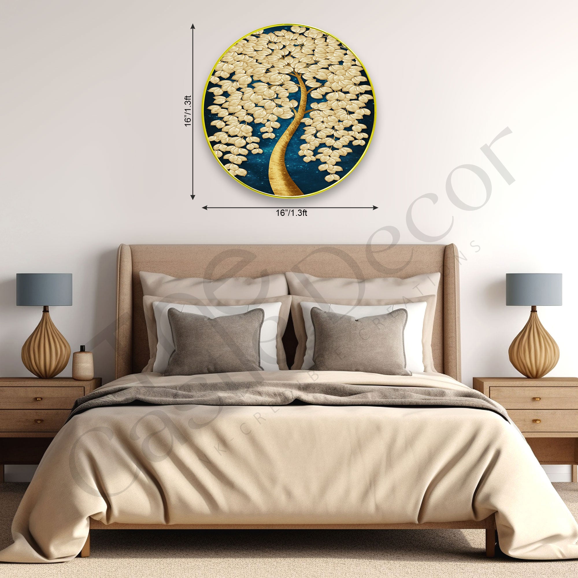 Trees Sparkle Wooden Wall Plate for Home Decoration Art-34