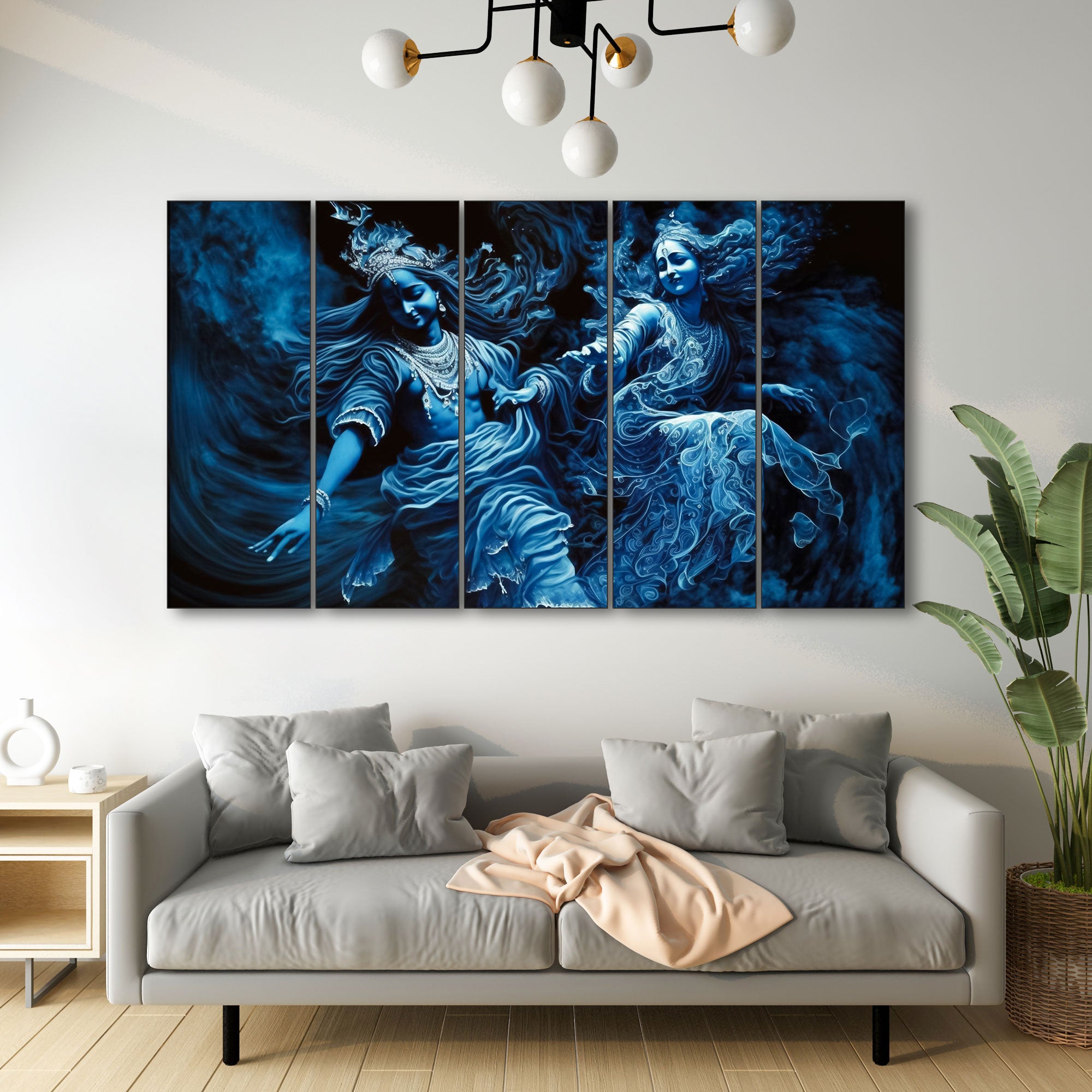 Radha Krishna Painting with frame Big Size Wall Art for living room,Bedroom,Drawing room,Hotels
