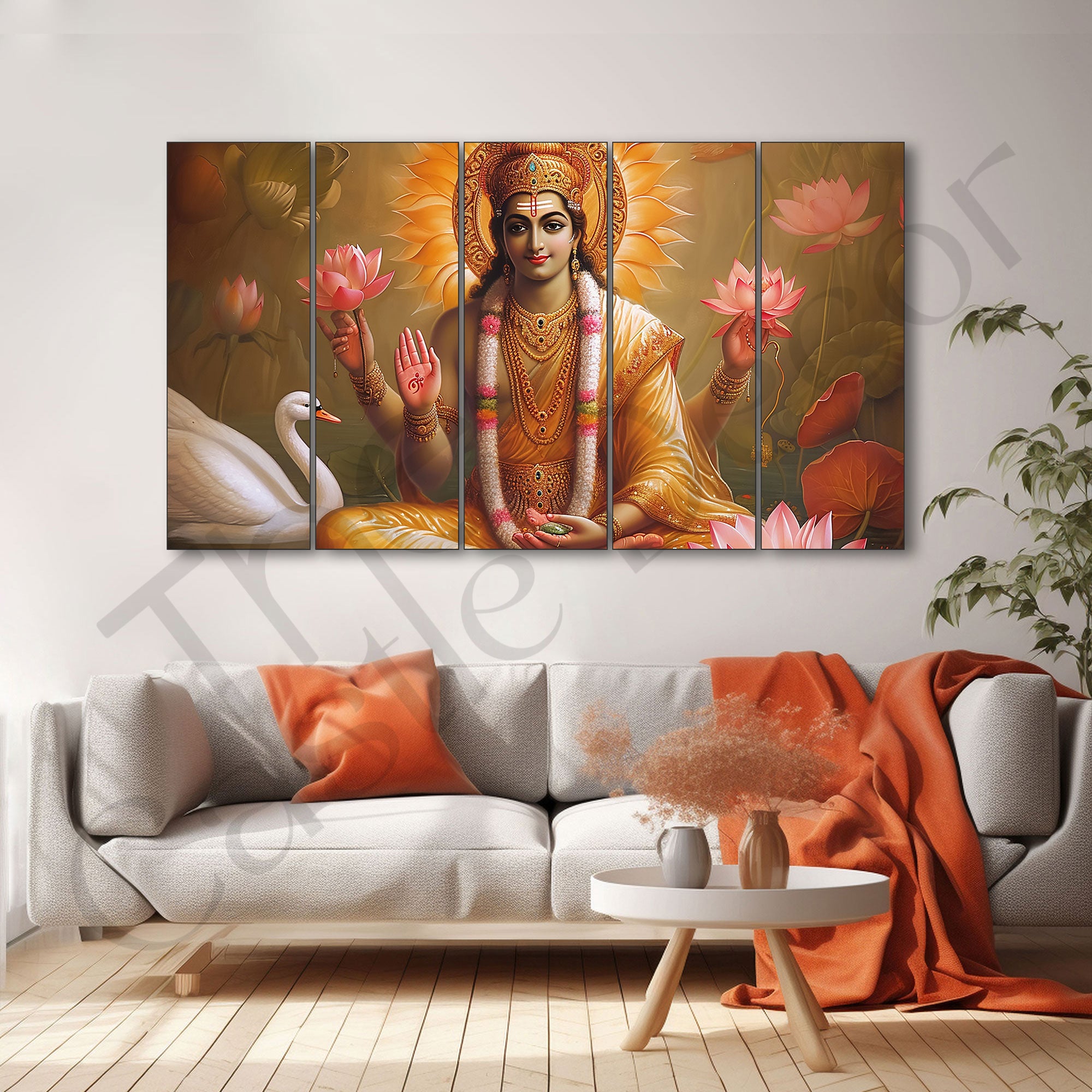 Brahma ji Painting with frame Big Size Wall Art for living room,Bedroom,Drawing room,Hotels