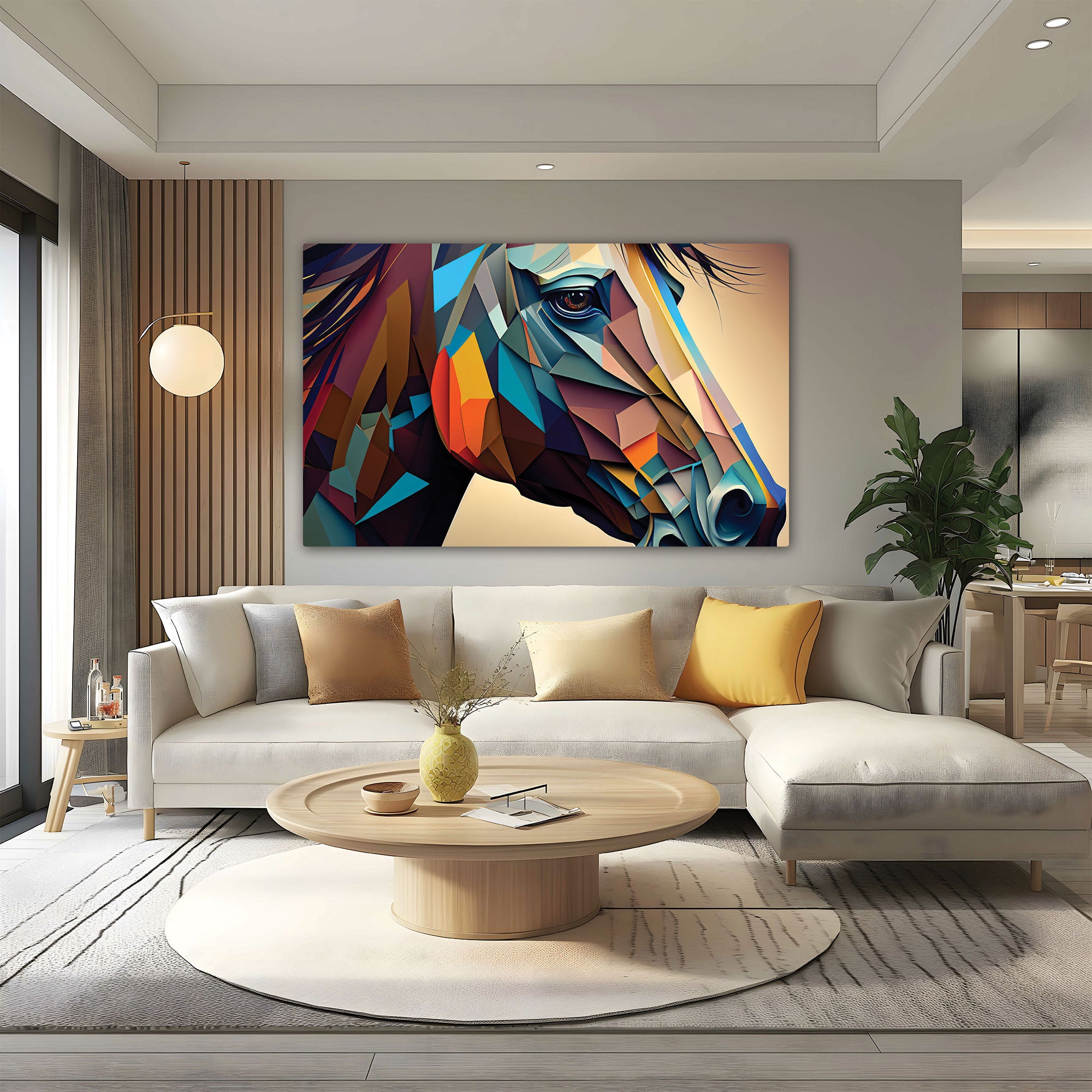 Abstract horse Canvas painting with frame Big Size Wall Art for living room,Bedroom,Drawing room,Hotels