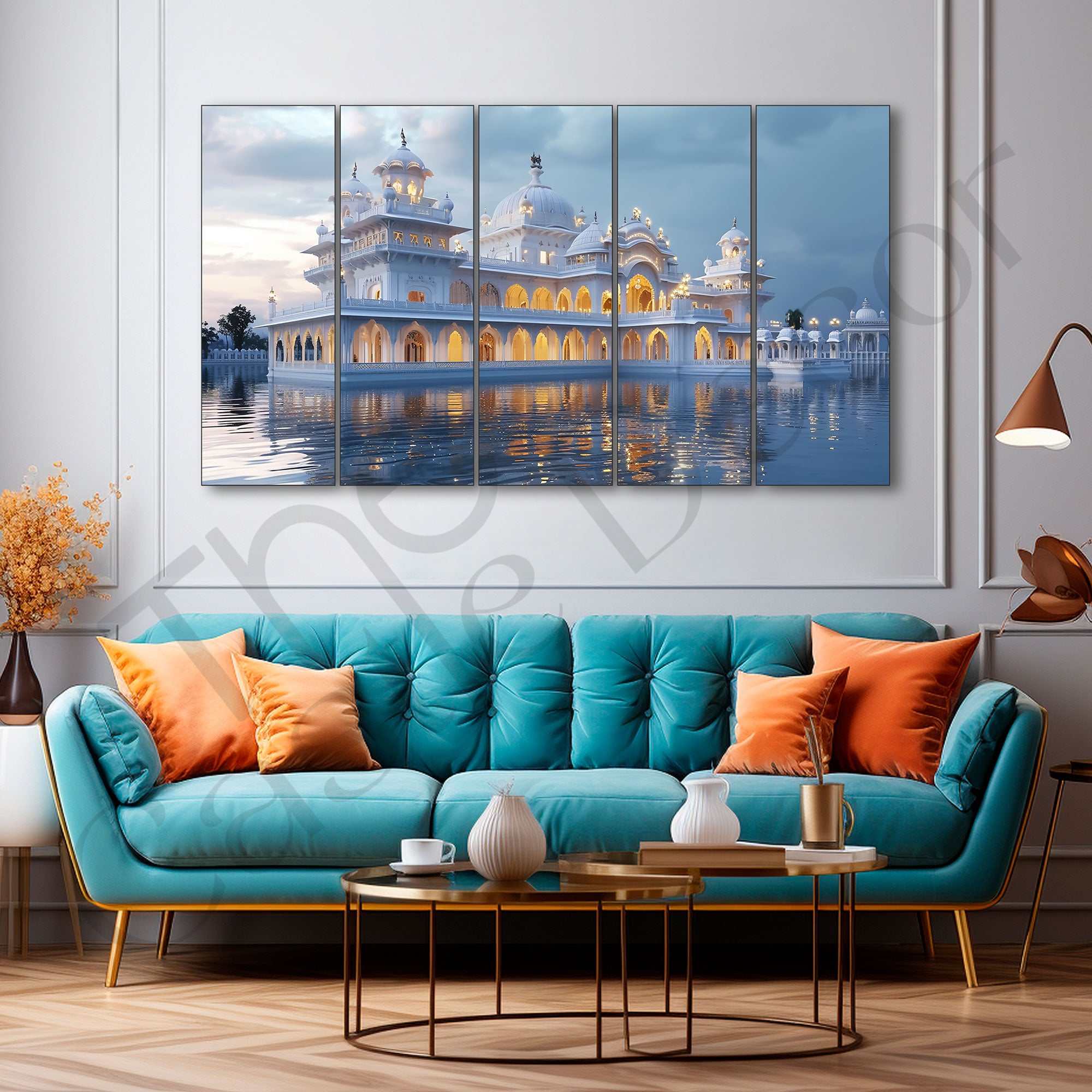 Ram Mandir Painting with frame Big Size Wall Art for living room,Bedroom,Drawing room,Hotels