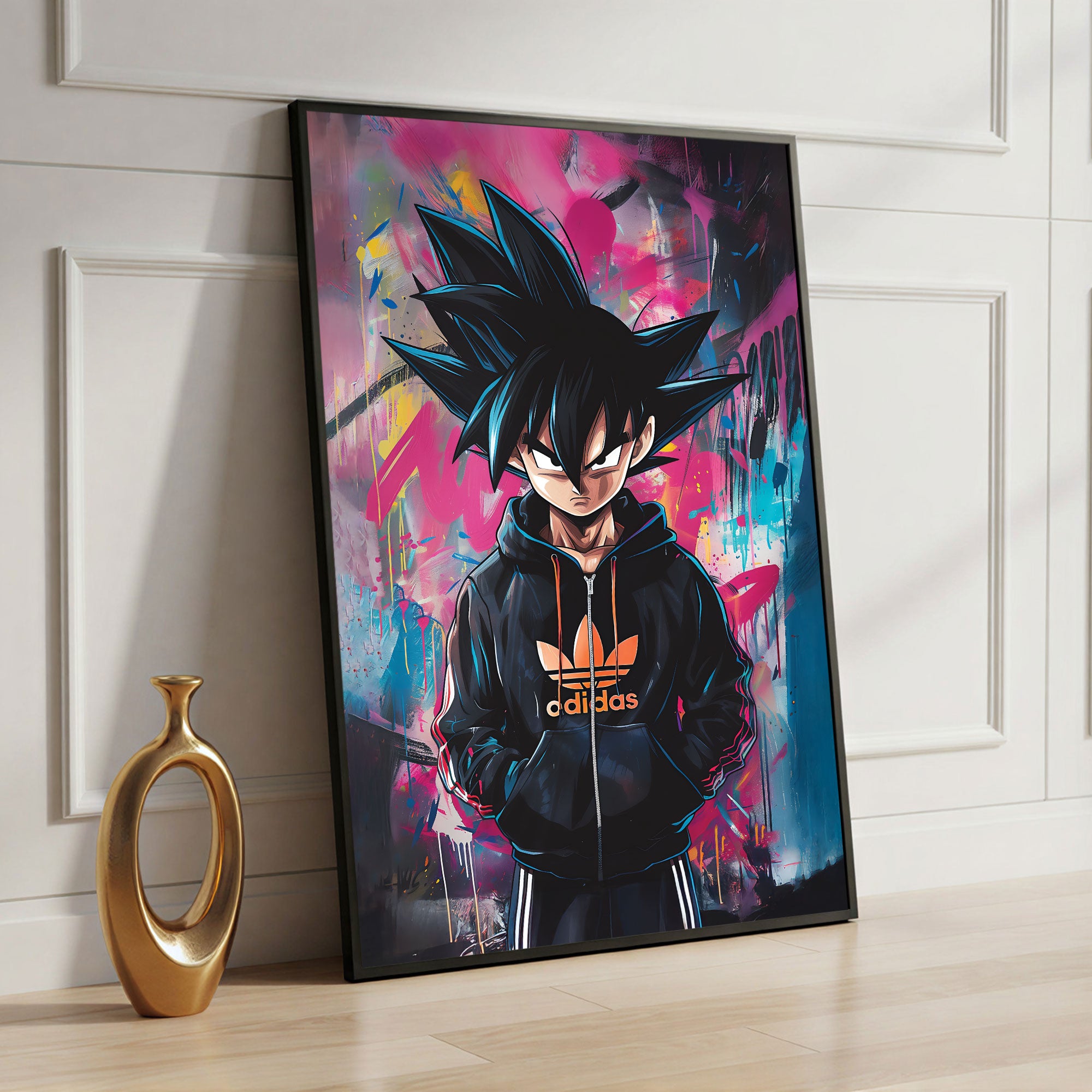 The Castle Decor Anime Street Art Wall Poster – Hoodie Warrior Graffiti Artwork, Premium Sparkle Finish Wall Décor, 20×30 Inch for Bedroom & Gaming Room