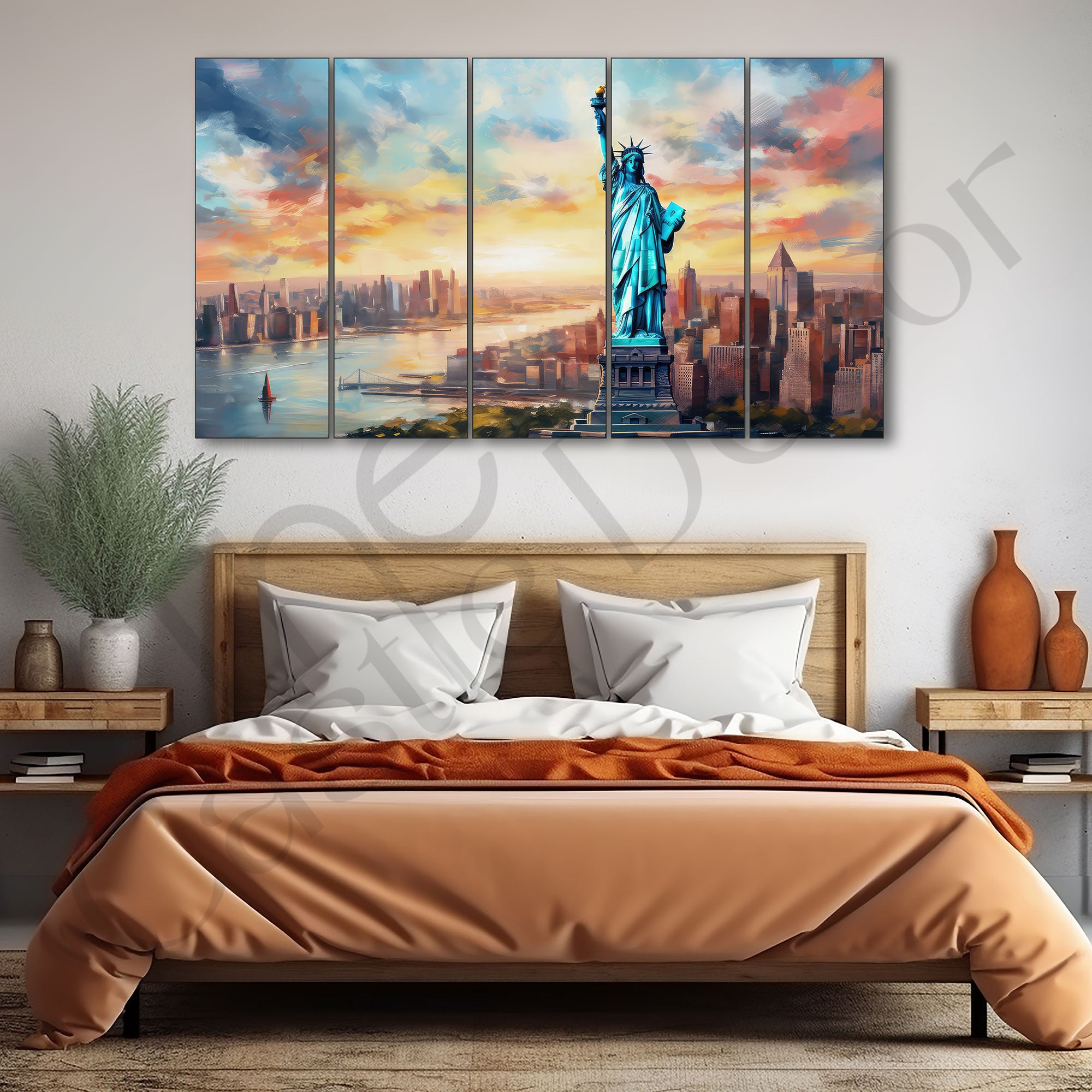 Statue of Liberty Painting with frame Big Size Wall Art for living room,Bedroom,Drawing room,Hotels