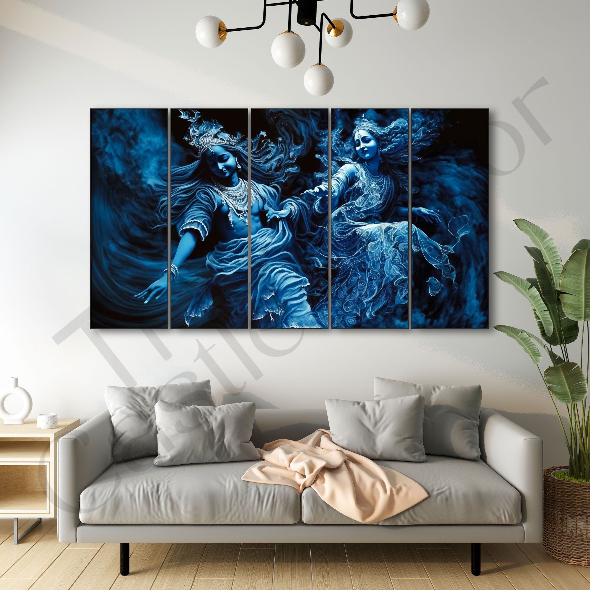 Radha Krishna Painting with frame Big Size Wall Art for living room,Bedroom,Drawing room,Hotels