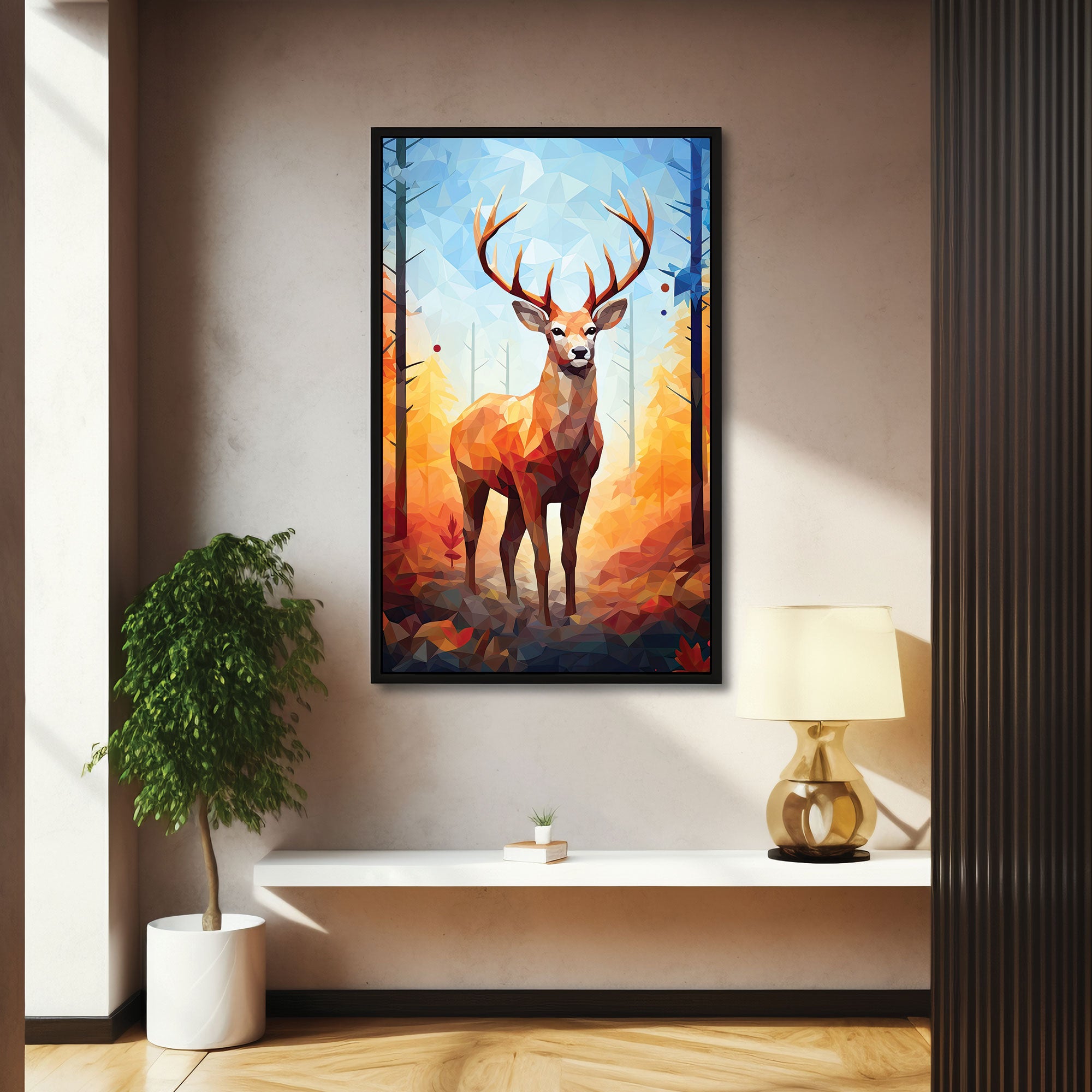 DeerAbstract Canvas painting with frame Big Size Wall Art for living room,Bedroom,Drawing room,Hotels