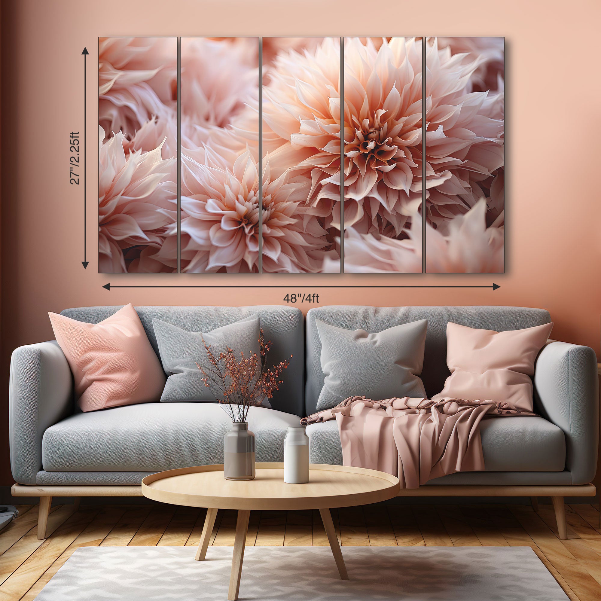 Flowers Painting with frame Big Size Wall Art for living room,Bedroom,Drawing room,Hotels