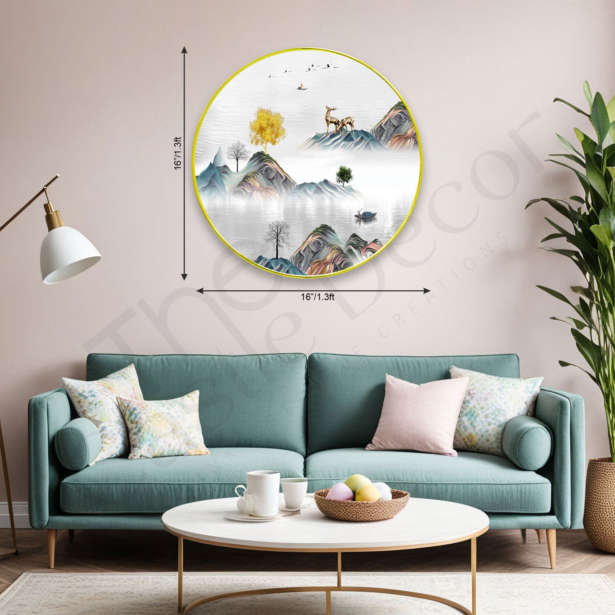 Deer Sparkle Wooden Wall Plate for Home Decoration Art-07