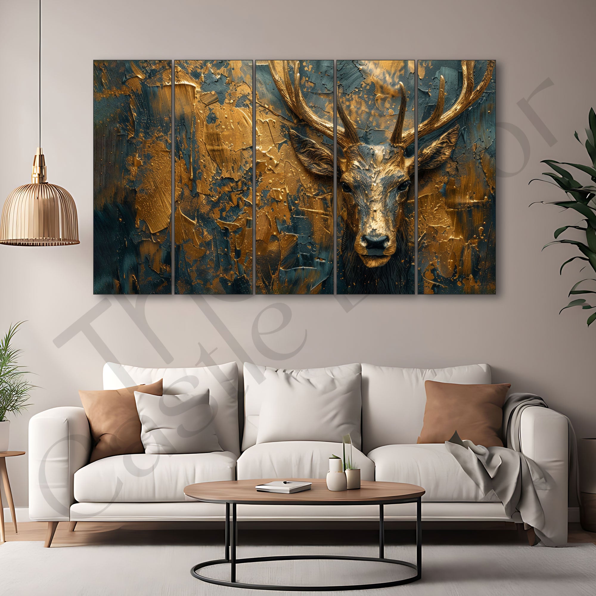 Deer Painting with frame Big Size Wall Art for living room,Bedroom,Drawing room,Hotels