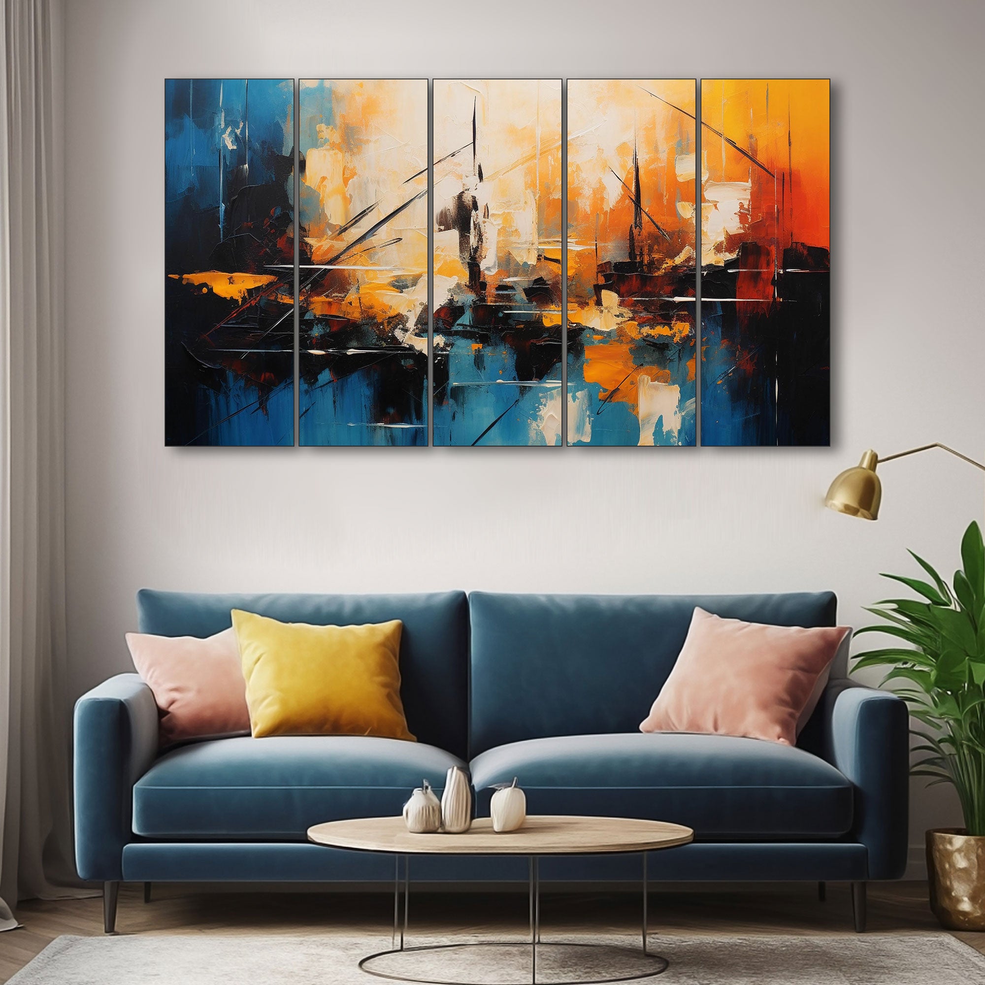 Abstract Painting with frame Big Size Wall Art for living room,Bedroom,Drawing room,Hotels