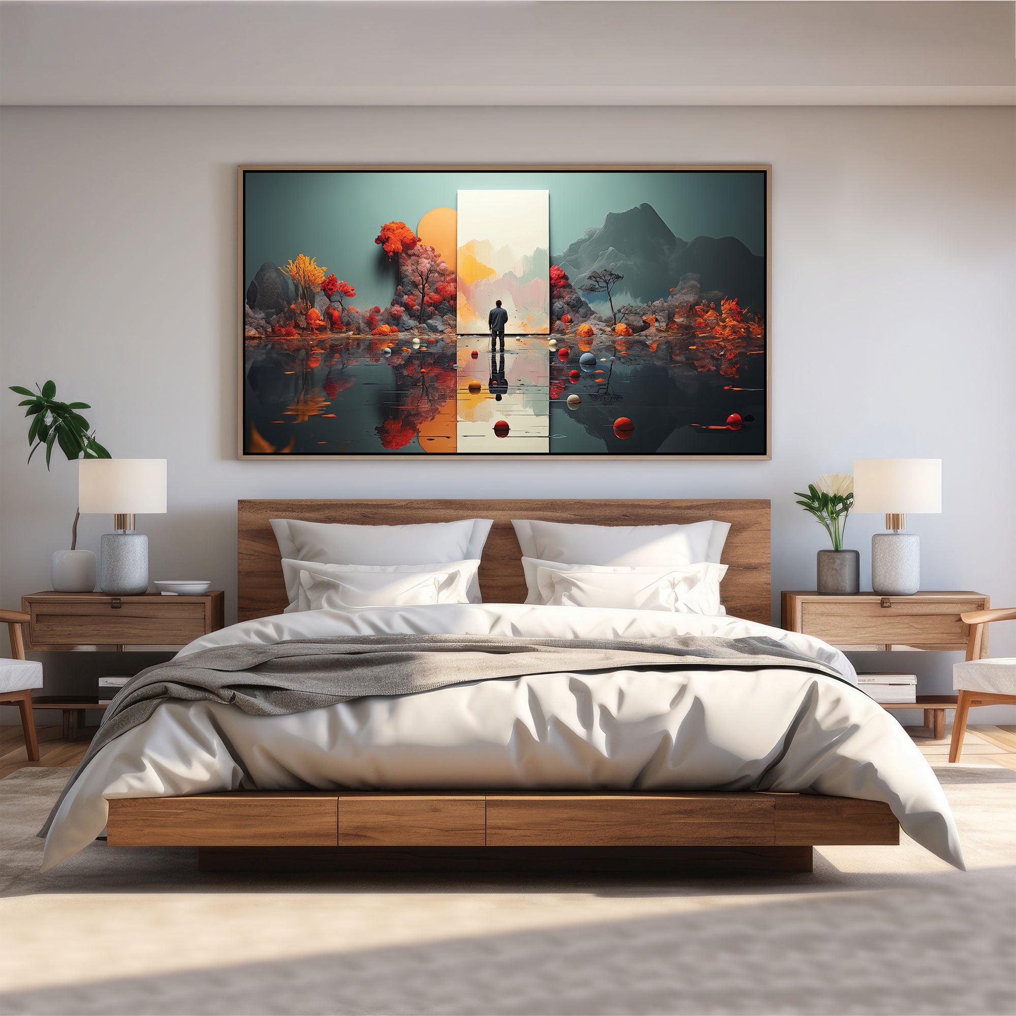 Abstract Canvas painting with frame Big Size Wall Art for living room,Bedroom,Drawing room,Hotels