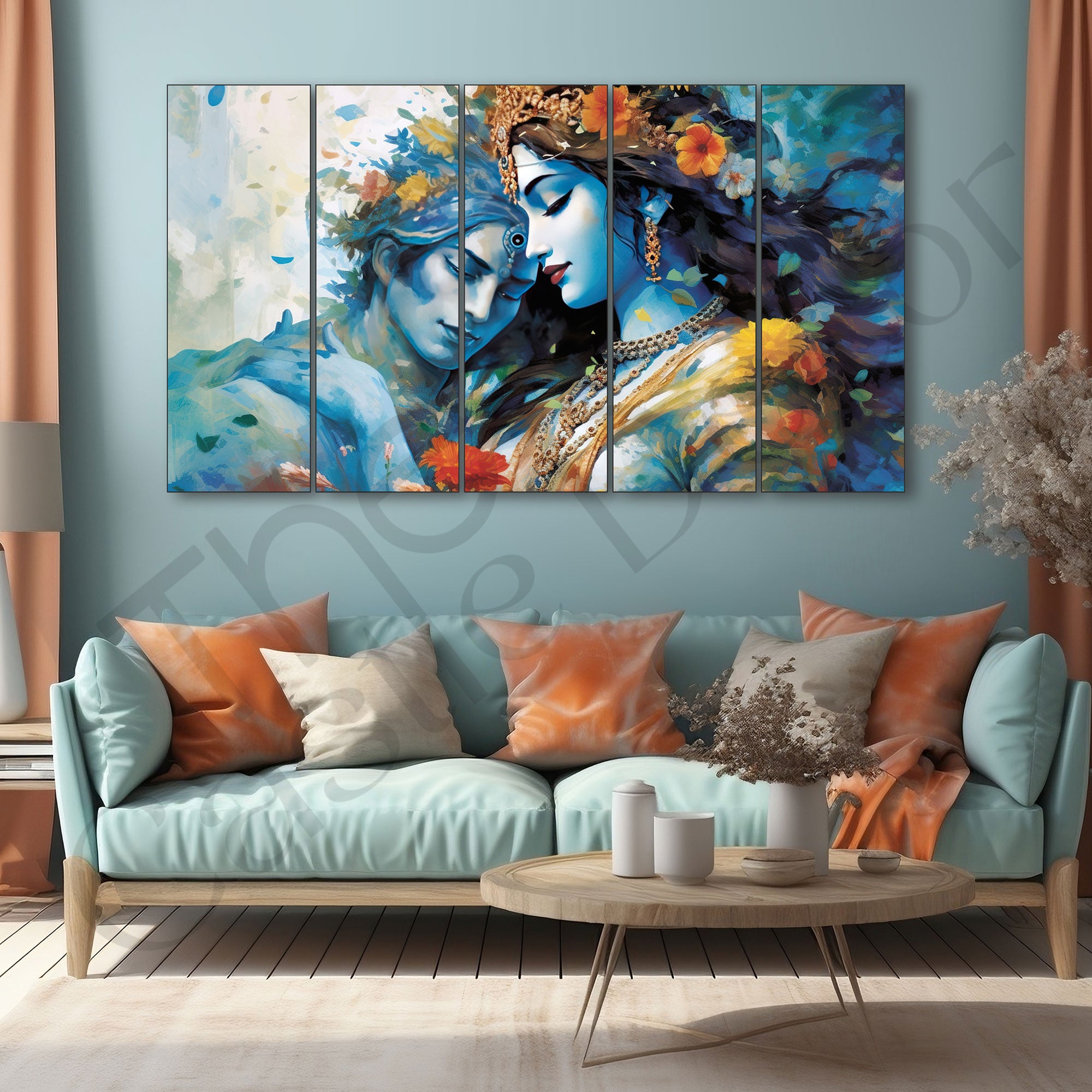 Radha Krishan Painting with frame Big Size Wall Art for living room,Bedroom,Drawing room,Hotels