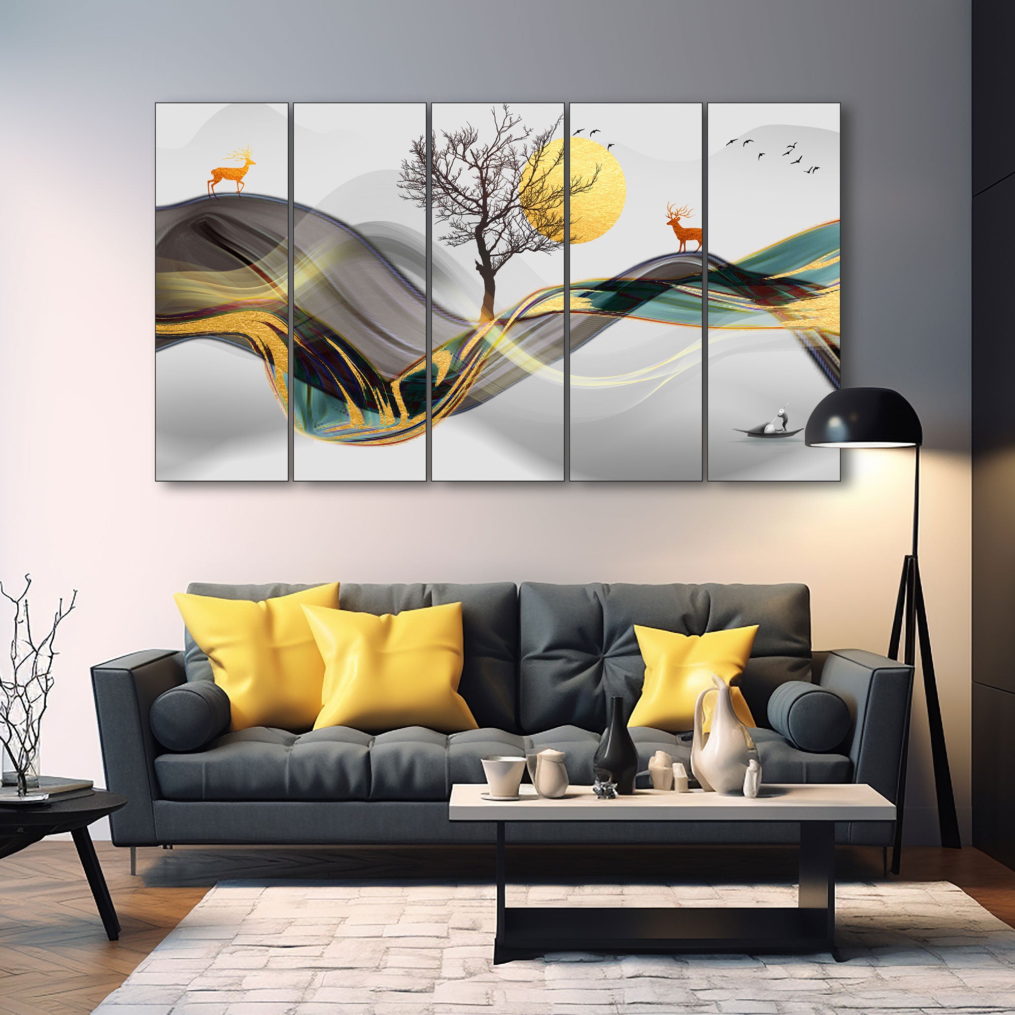 Nature Painting with frame Big Size Wall Art for living room,Bedroom,Drawing room,Hotels 27x48"