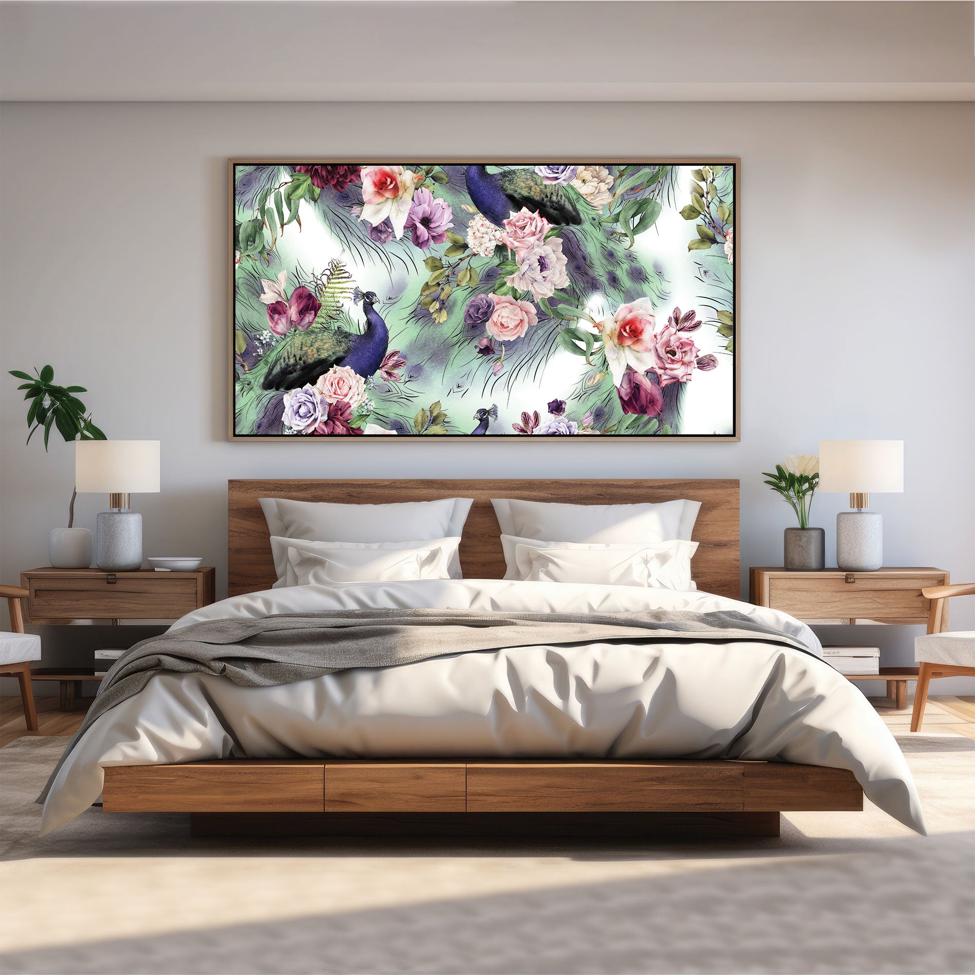PeacockAbstract Canvas painting with frame Big Size Wall Art for living room,Bedroom,Drawing room,Hotels