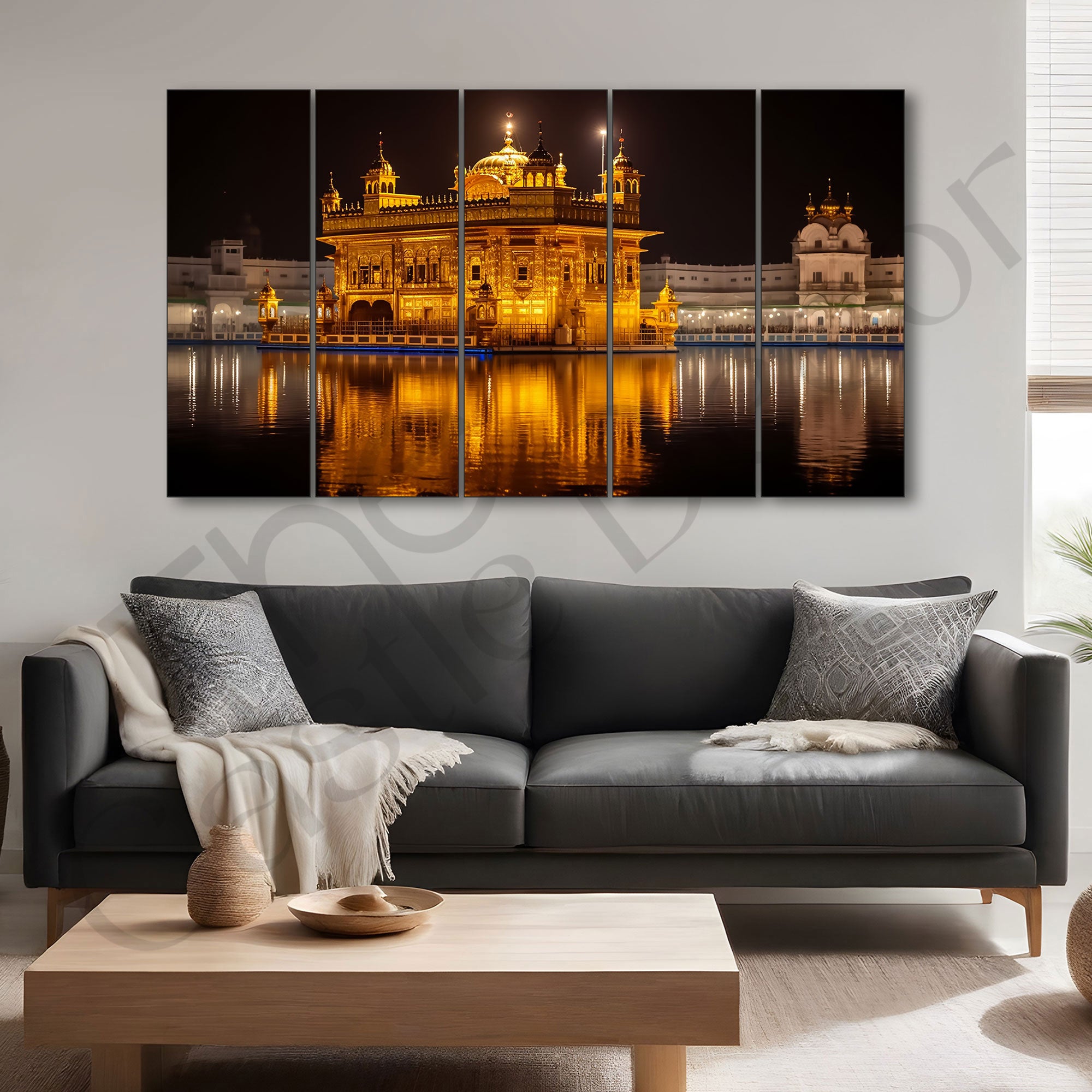 Golden Temple Painting with frame Big Size Wall Art for living room,Bedroom,Drawing room,Hotels