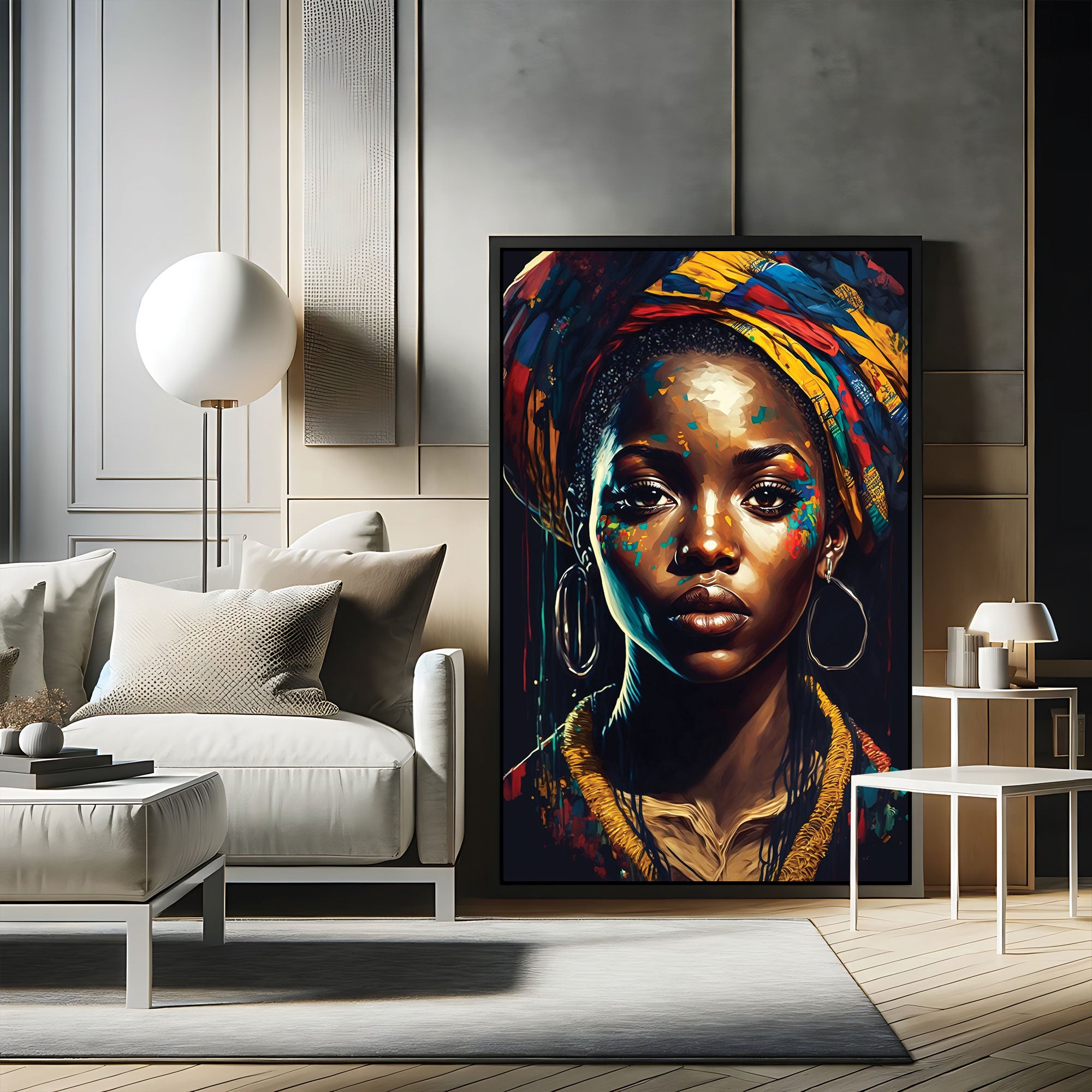 Women faceAbstract Canvas painting with frame Big Size Wall Art for living room,Bedroom,Drawing room,Hotels