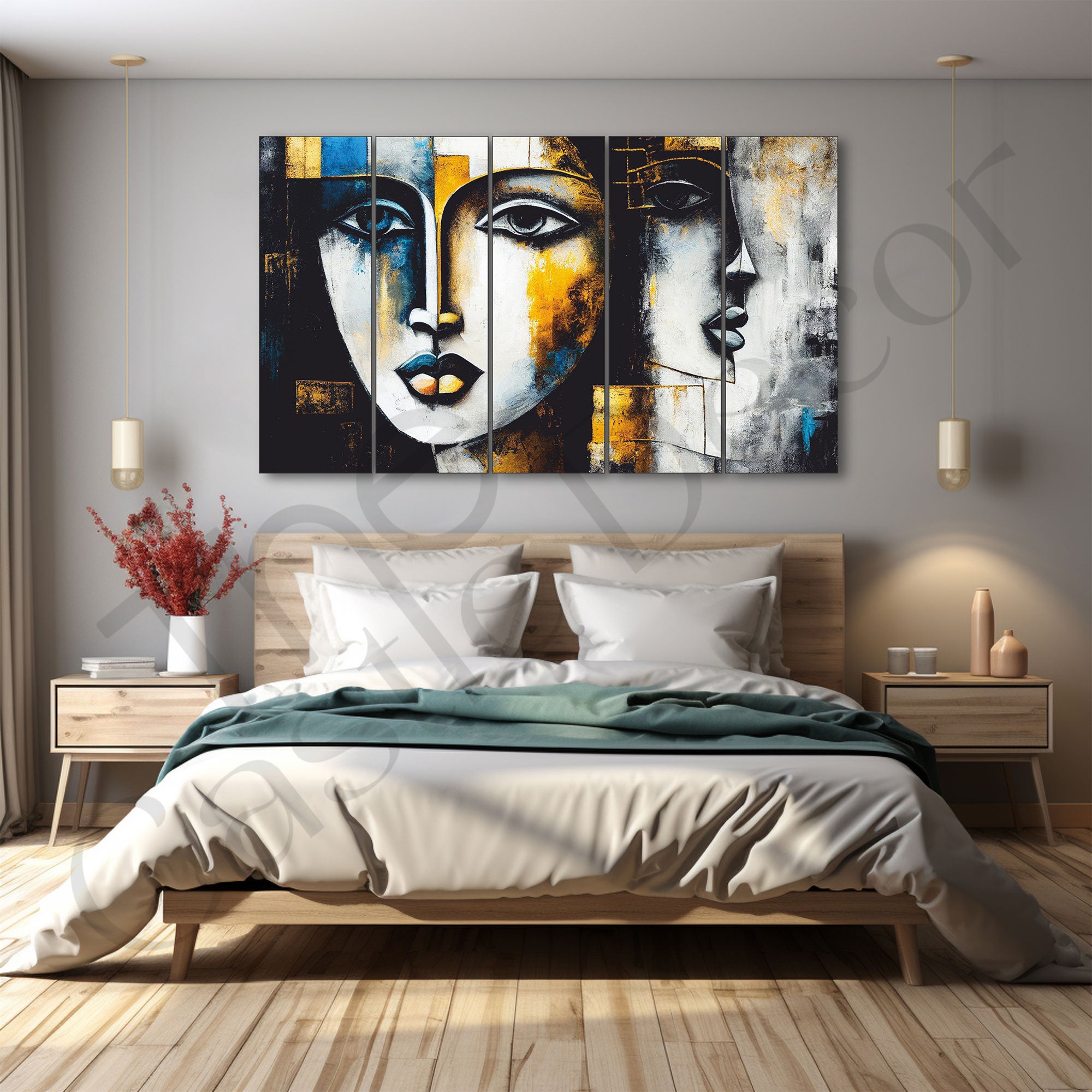 Woman Abstract Painting with frame Big Size Wall Art for living room,Bedroom,Drawing room,Hotels