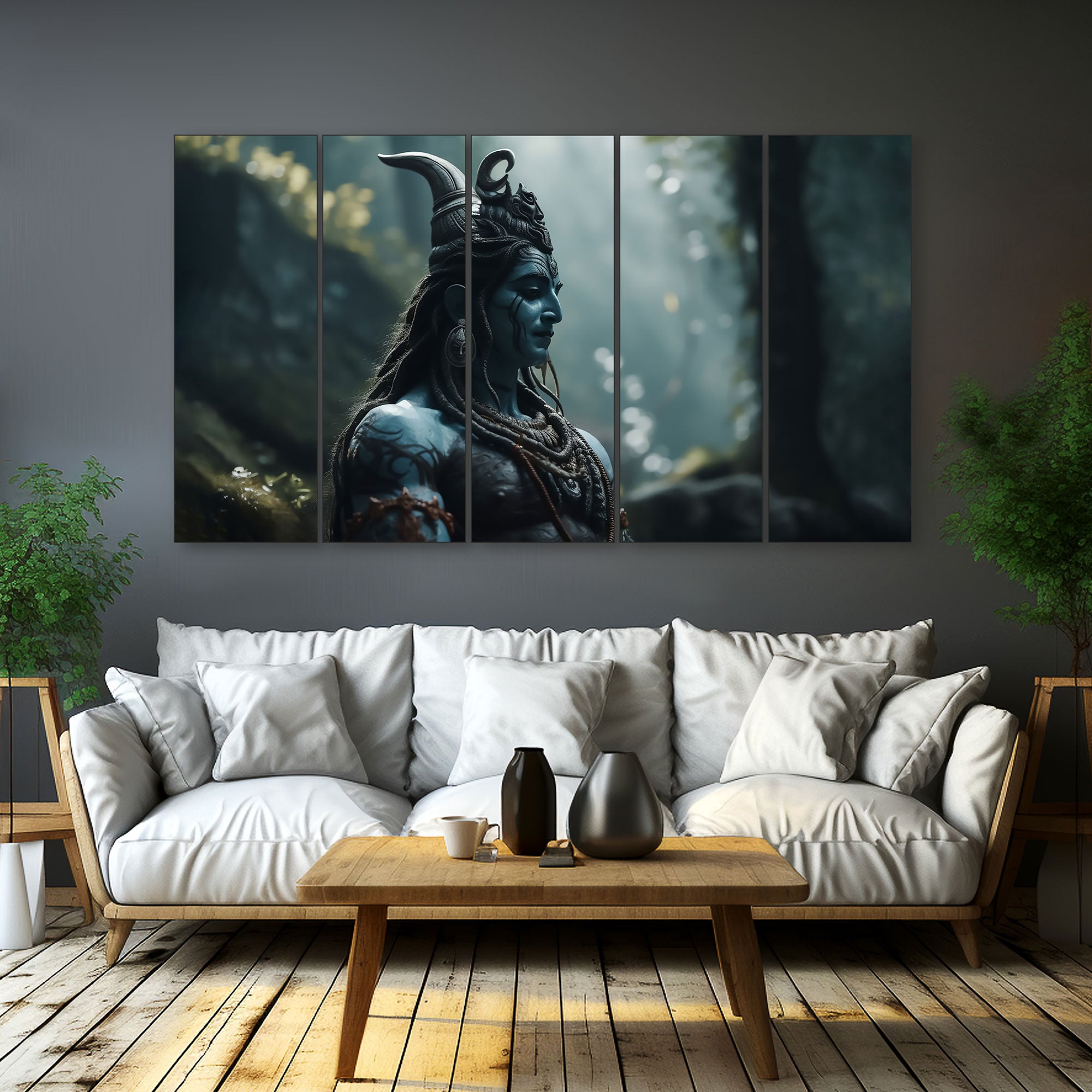 Lord Shiva Painting with frame Big Size Wall Art for living room,Bedroom,Drawing room,Hotels