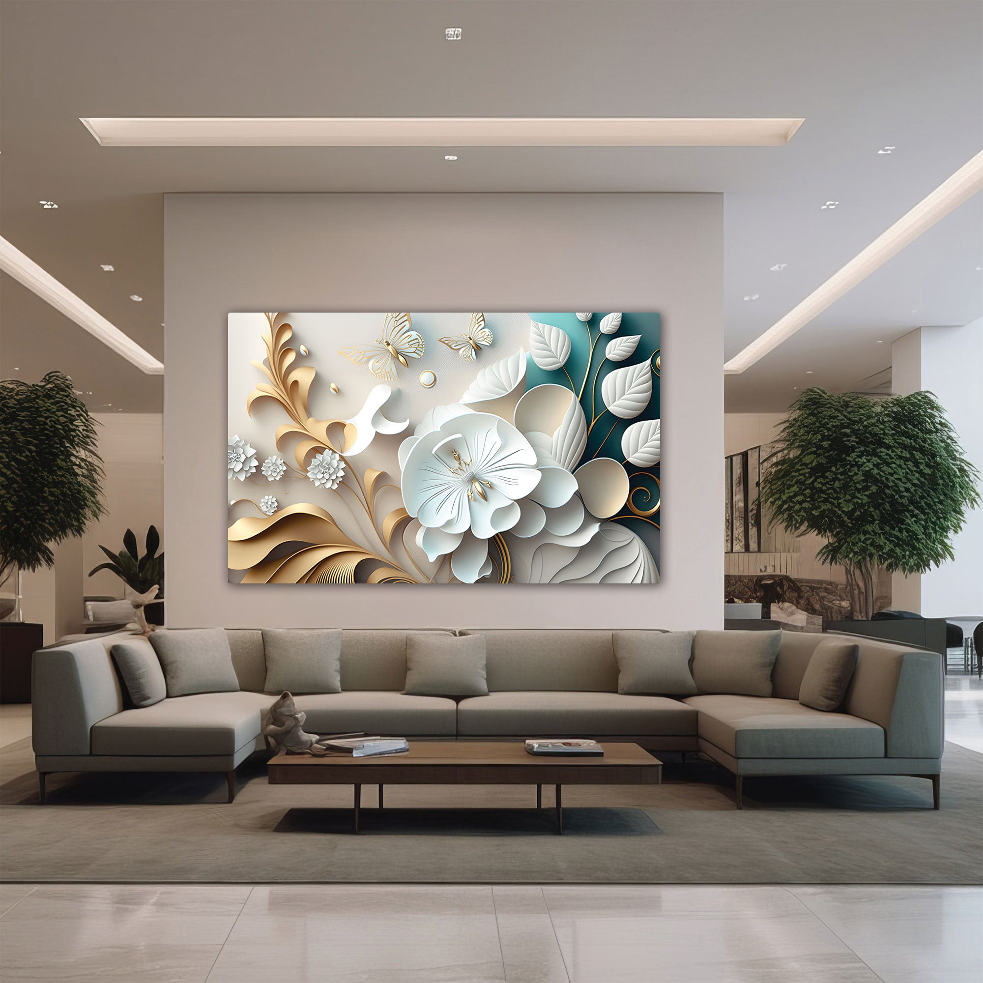 Flowers Canvas painting with frame Big Size Wall Art for living room,Bedroom,Drawing room,Hotels