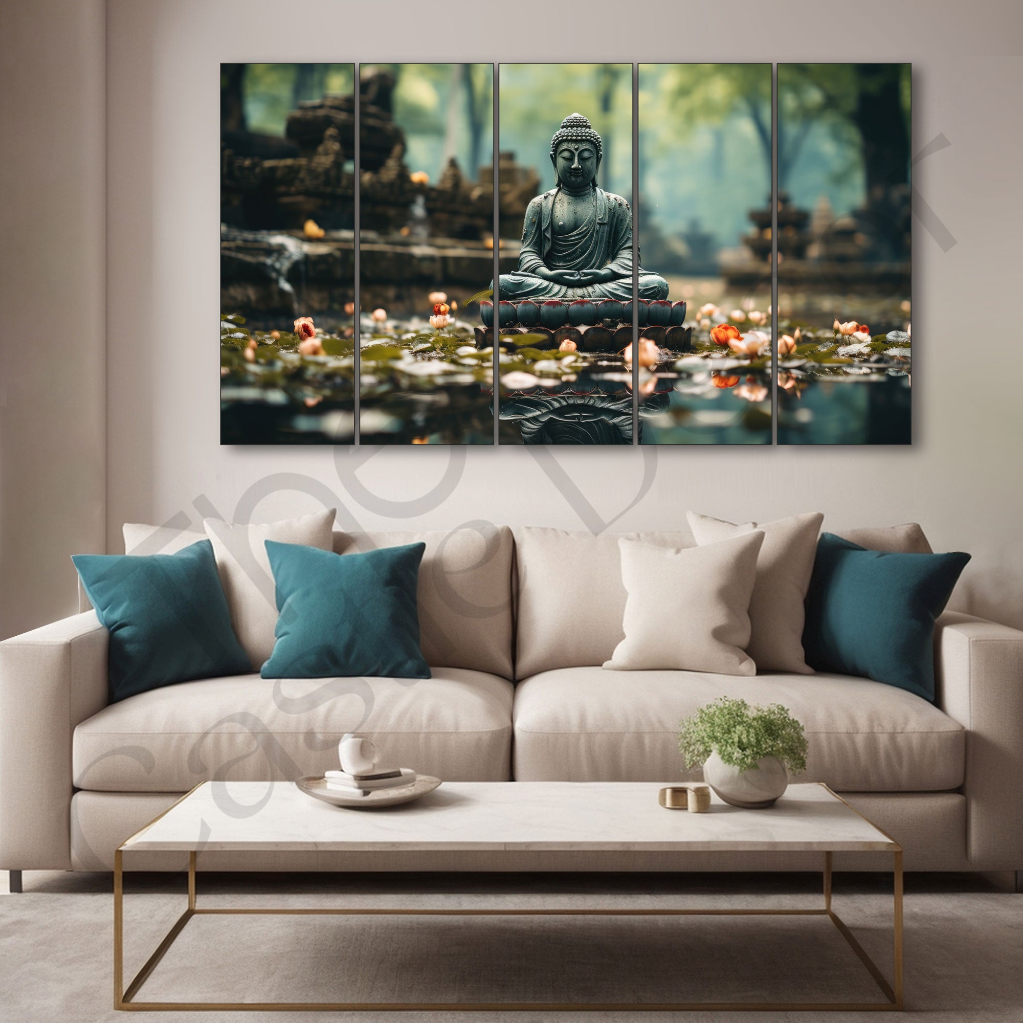 Lord Budha Painting with frame Big Size Wall Art for living room,Bedroom,Drawing room,Hotels