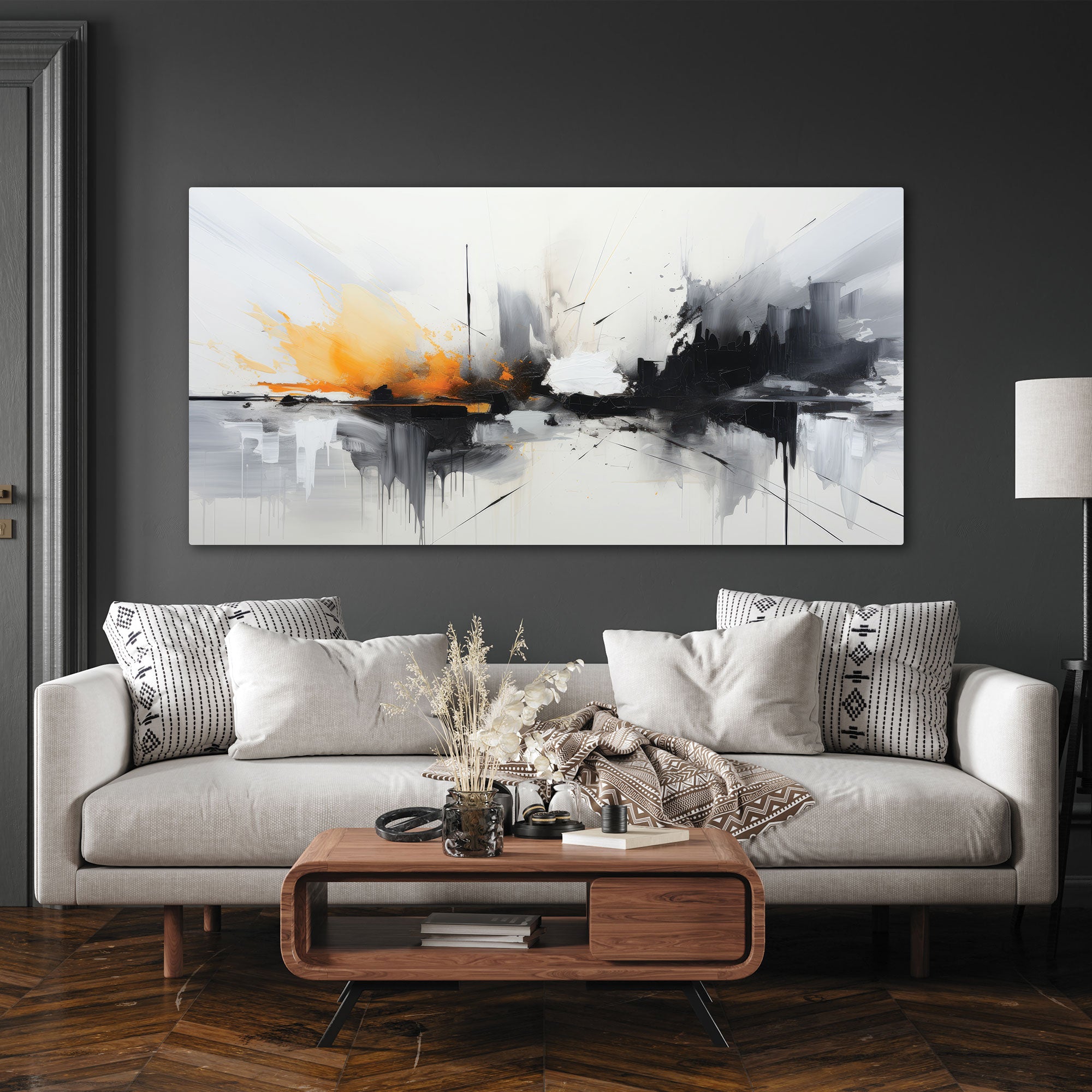 Abstract colour Canvas painting with frame Big Size Wall Art for living room,Bedroom,Drawing room,Hotels