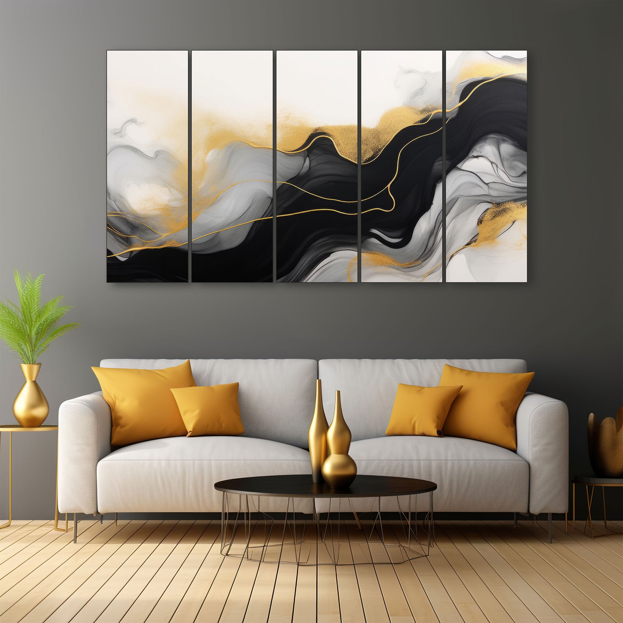 Marble Abstract Painting with frame Big Size Wall Art for living room,Bedroom,Drawing room,Hotels 27x48