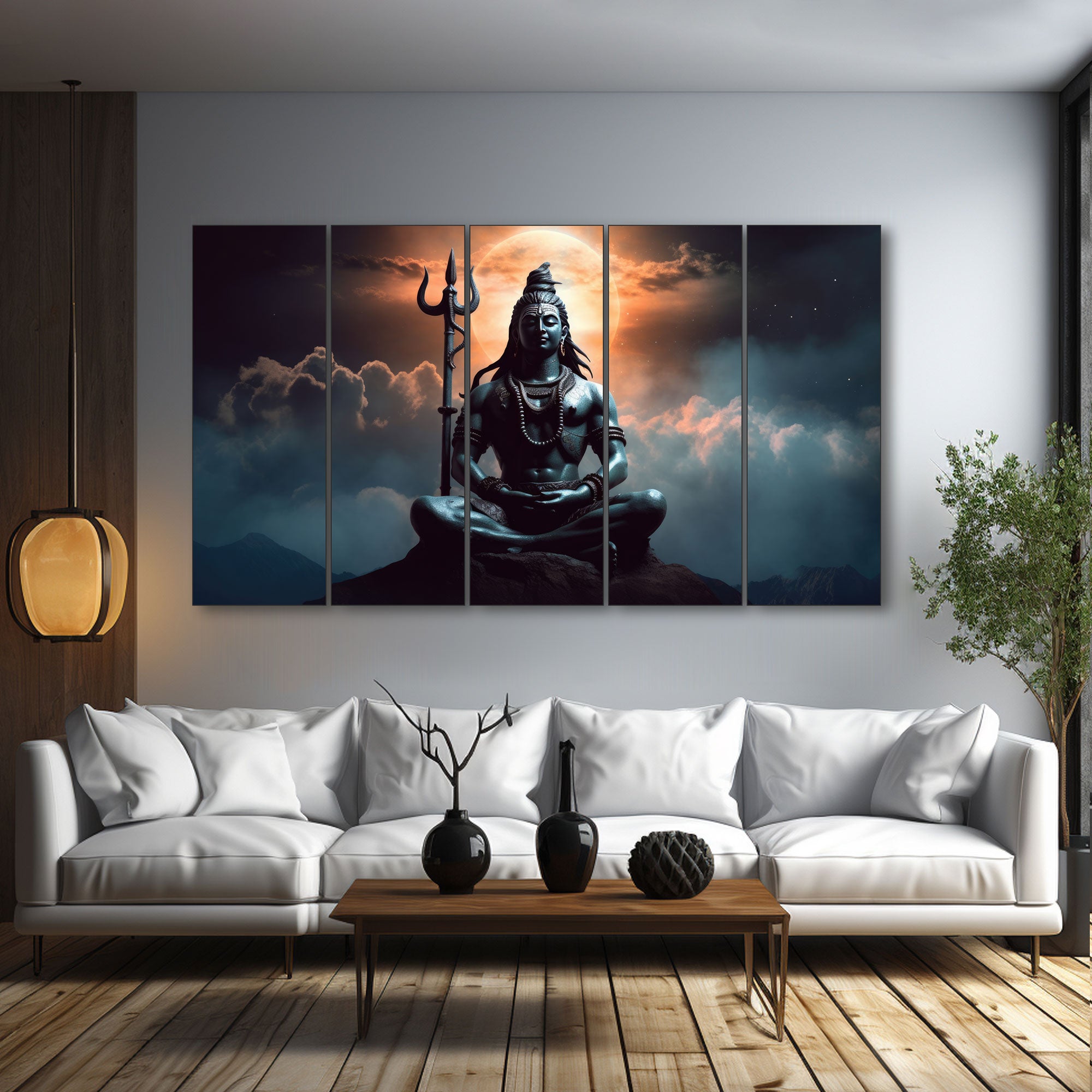 Lord Shiva Painting with frame Big Size Wall Art for living room,Bedroom,Drawing room,Hotels