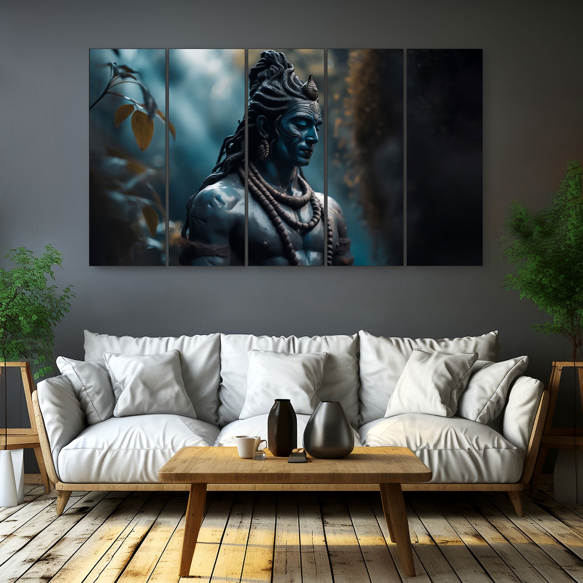 Lord Shiva Painting with frame Big Size Wall Art for living room,Bedroom,Drawing room,Hotels