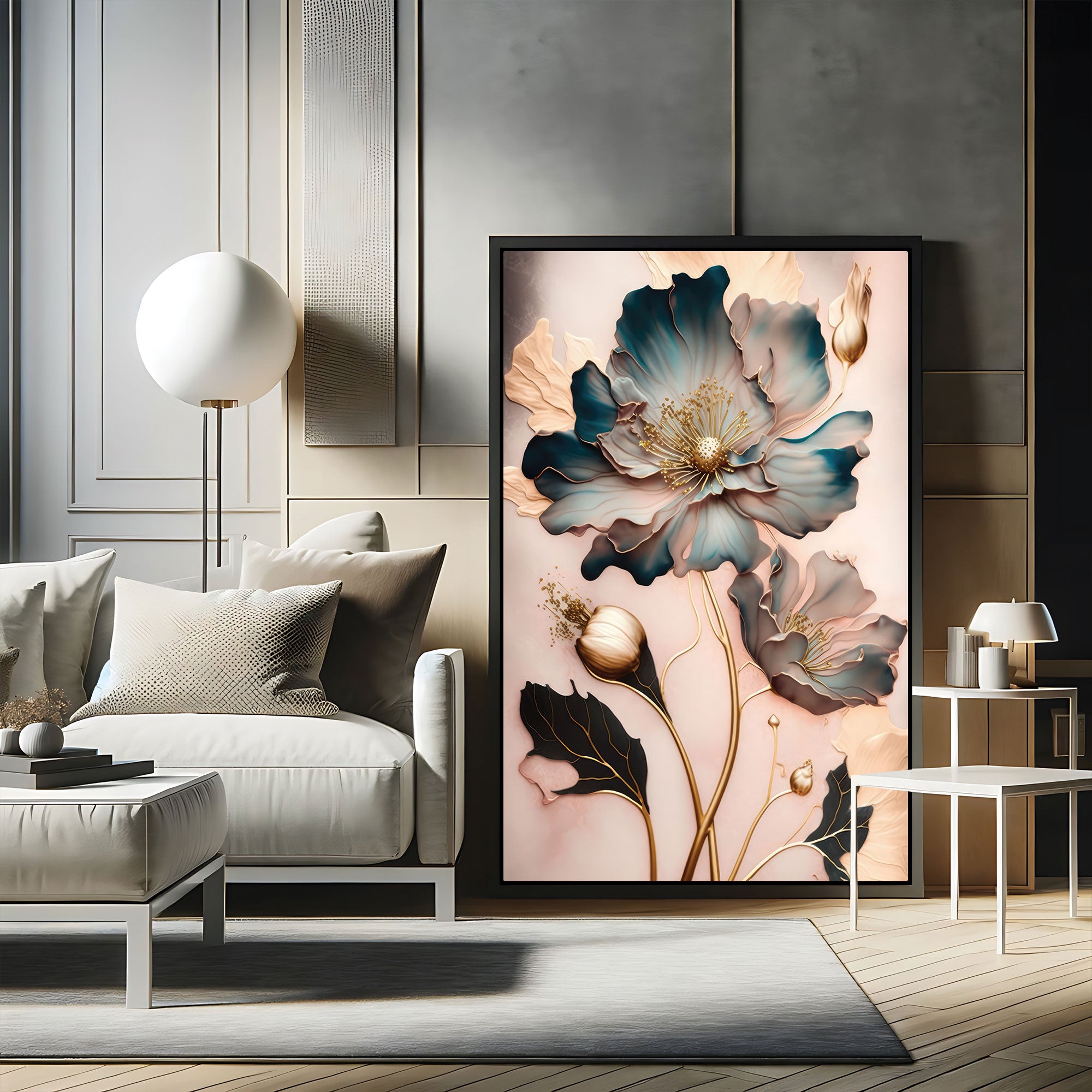 FlowerAbstract colour Canvas painting with frame Big Size Wall Art for living room,Bedroom,Drawing room,Hotels