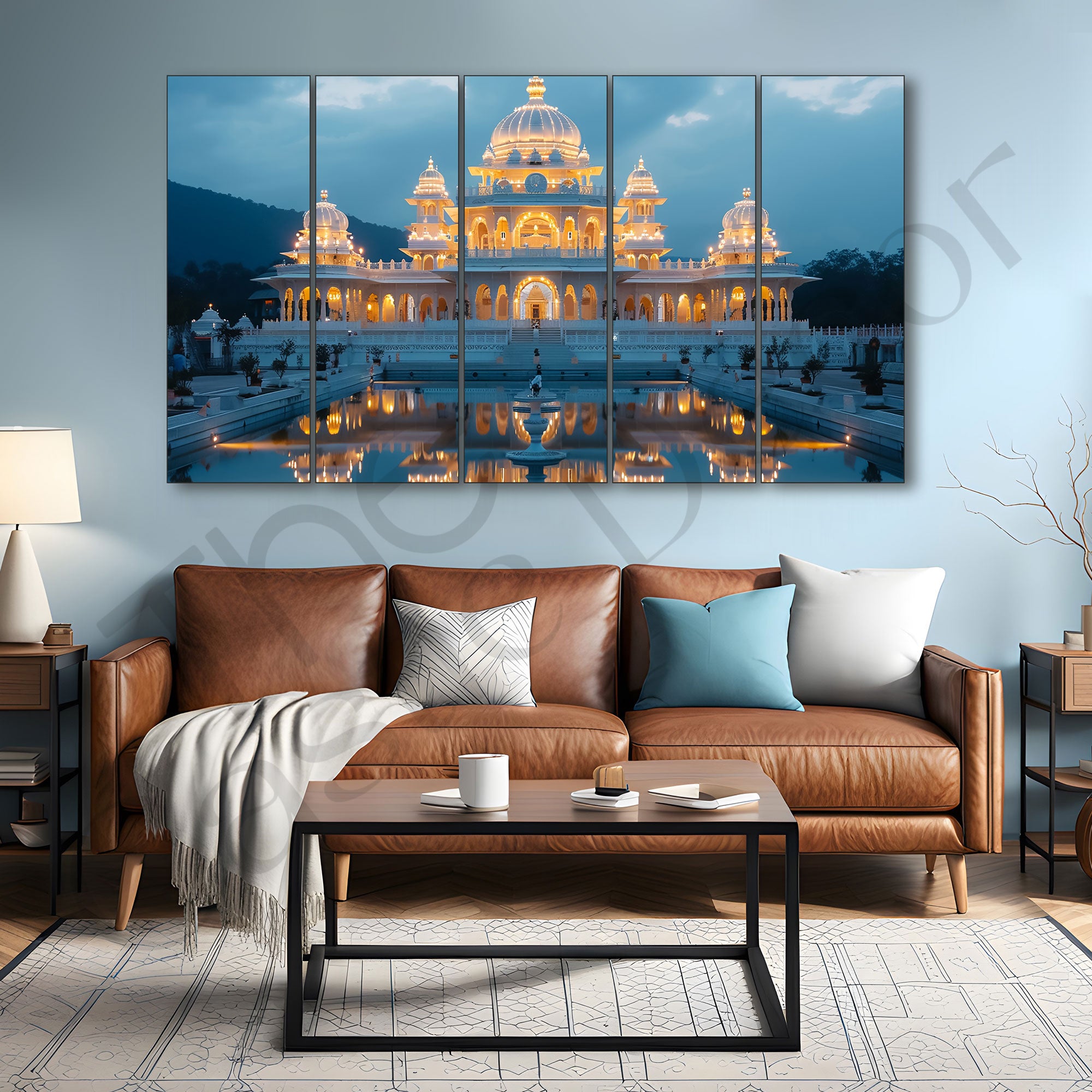 Ram Mandir Painting with frame Big Size Wall Art for living room,Bedroom,Drawing room,Hotels