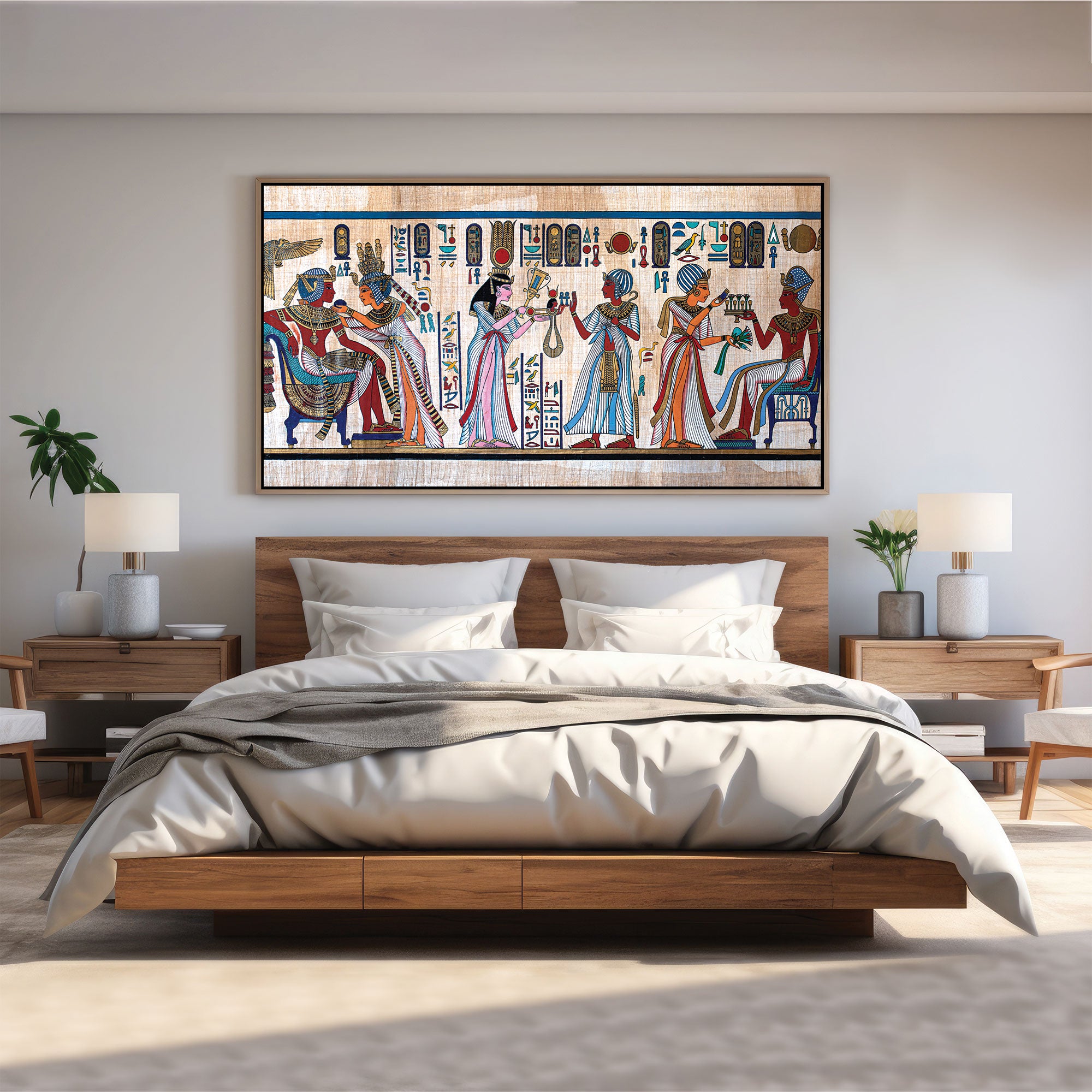 Ancient egyptian Canvas painting with frame Big Size Wall Art for living room,Bedroom,Drawing room,Hotels