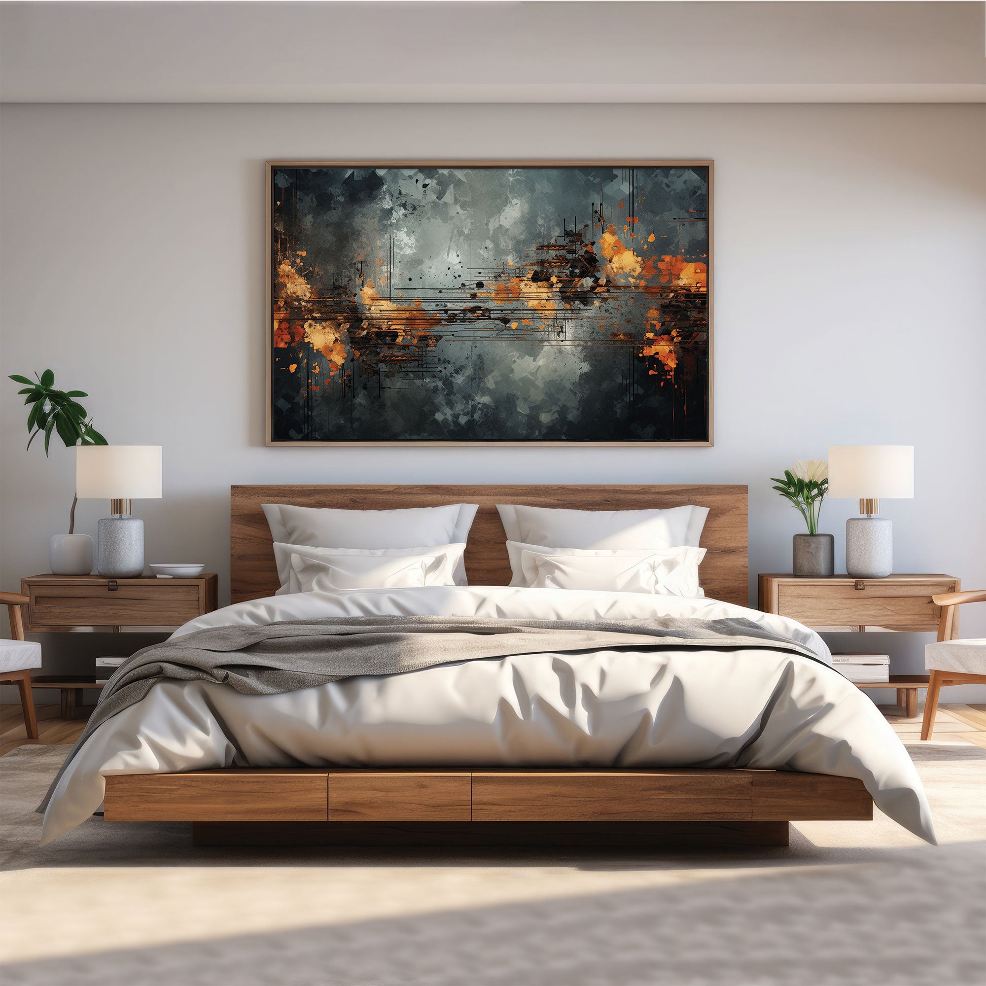 Abstract Canvas painting with frame Big Size Wall Art for living room,Bedroom,Drawing room,Hotels