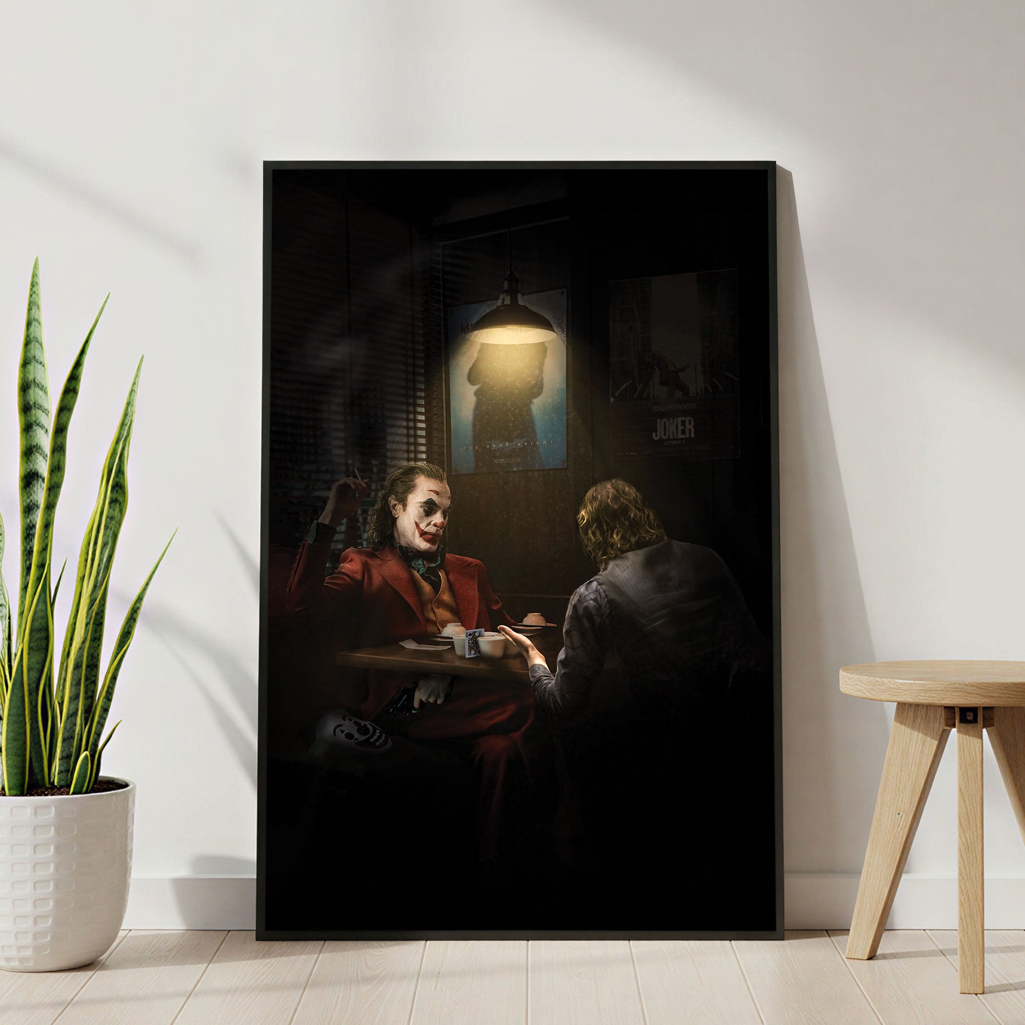 The Castle Decor Joker Inspired Wall Art Painting, Dark Cinematic Pop Culture Artwork with Premium Sparkle Finish, 20×30 Inch Wall Décor for Home & Office
