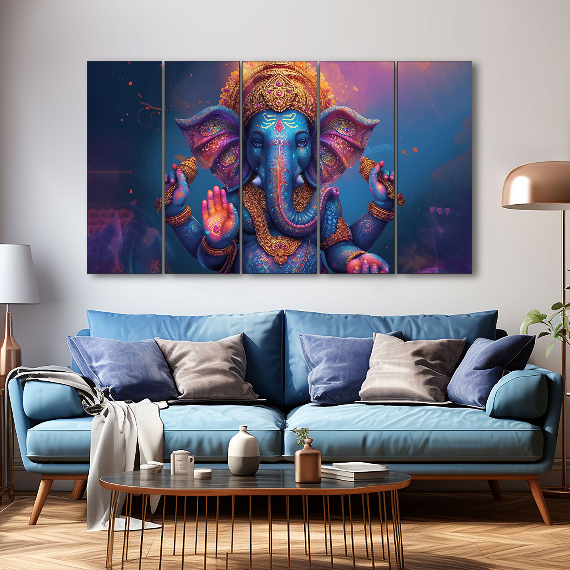 Lord Ganesha Painting with frame Big Size Wall Art for living room,Bedroom,Drawing room,Hotels