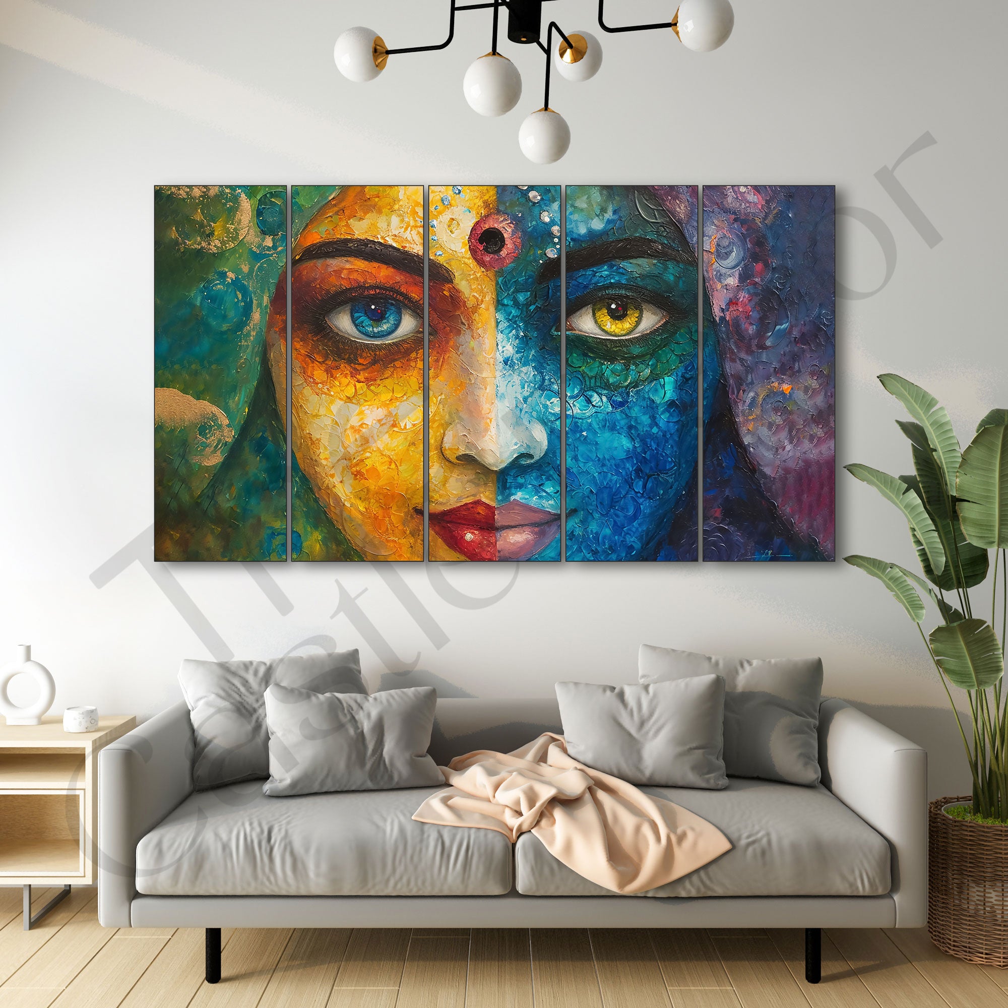 Golden Deer Painting with frame Big Size Wall Art for living room,Bedroom,Drawing room,Hotels