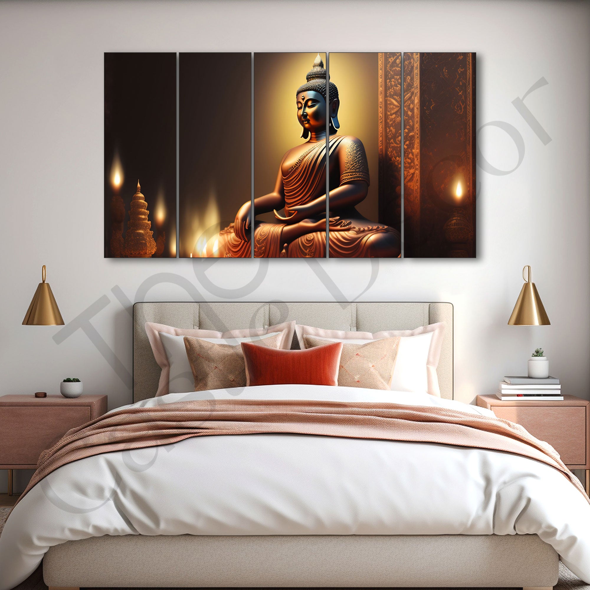 Lord Budha Painting with frame Big Size Wall Art for living room,Bedroom,Drawing room,Hotels