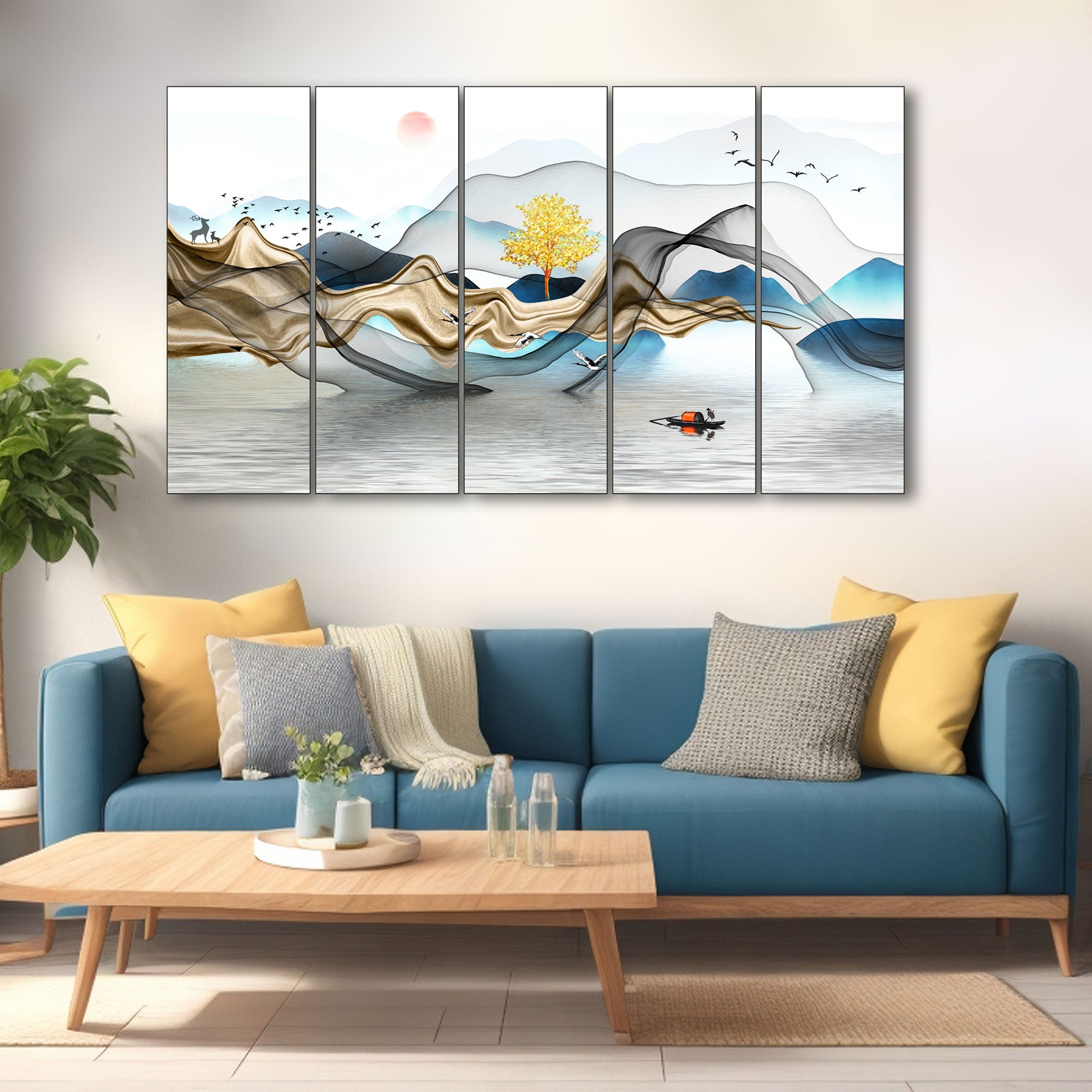 Nature Painting with frame Big Size Wall Art for living room,Bedroom,Drawing room,Hotels