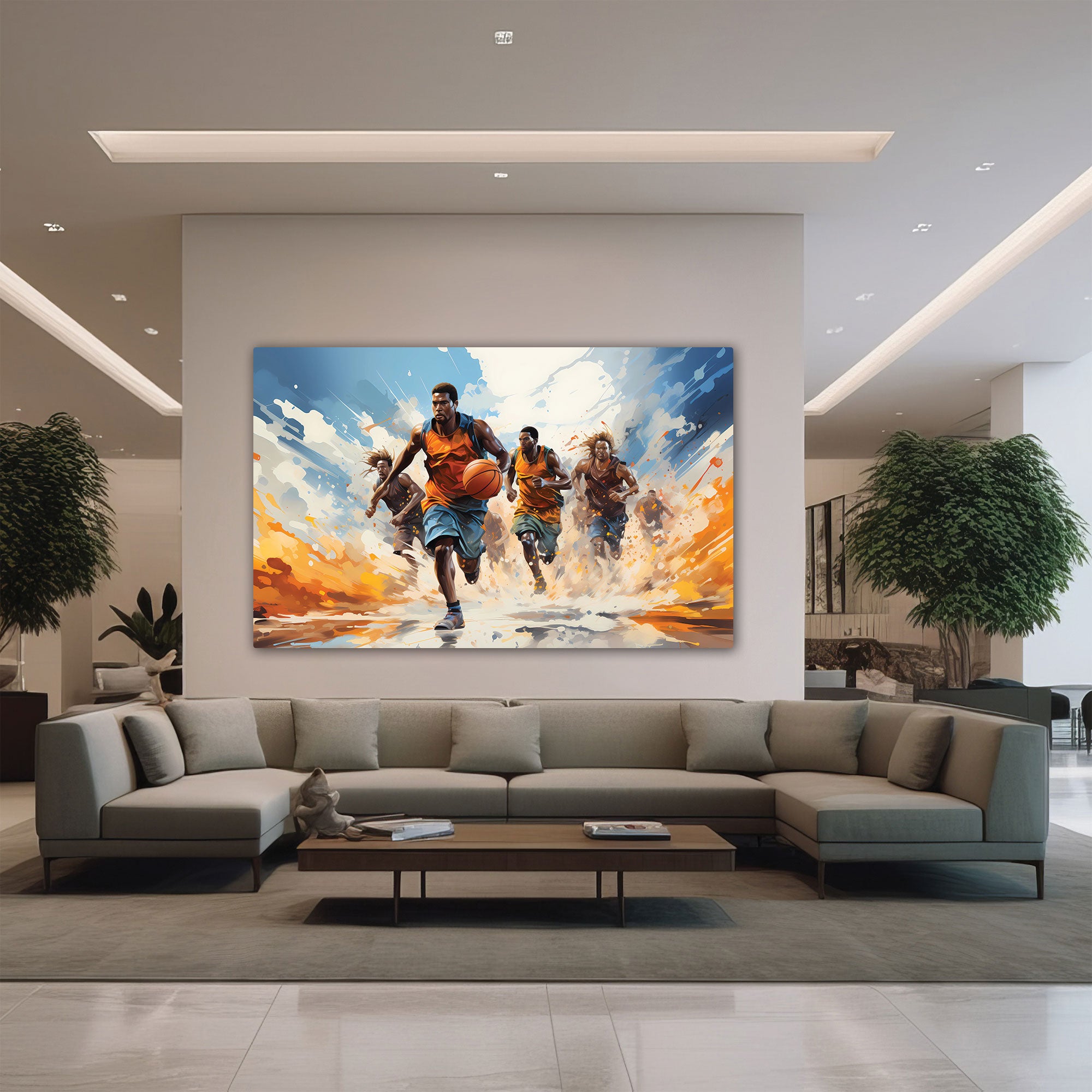 Basketball Canvas painting with frame Big Size Wall Art for living room,Bedroom,Drawing room,Hotels